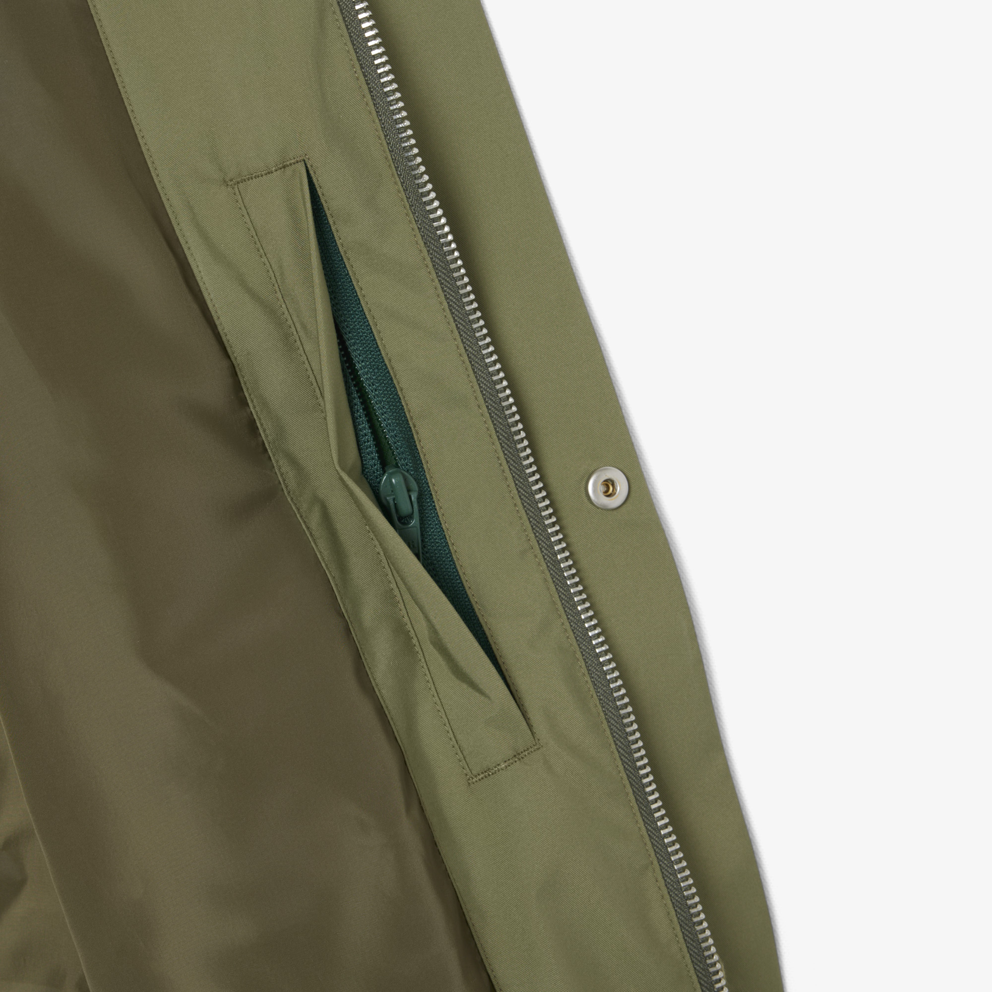 Lacoste Erkek Dik Yaka Yeşil Ceket görsel 7