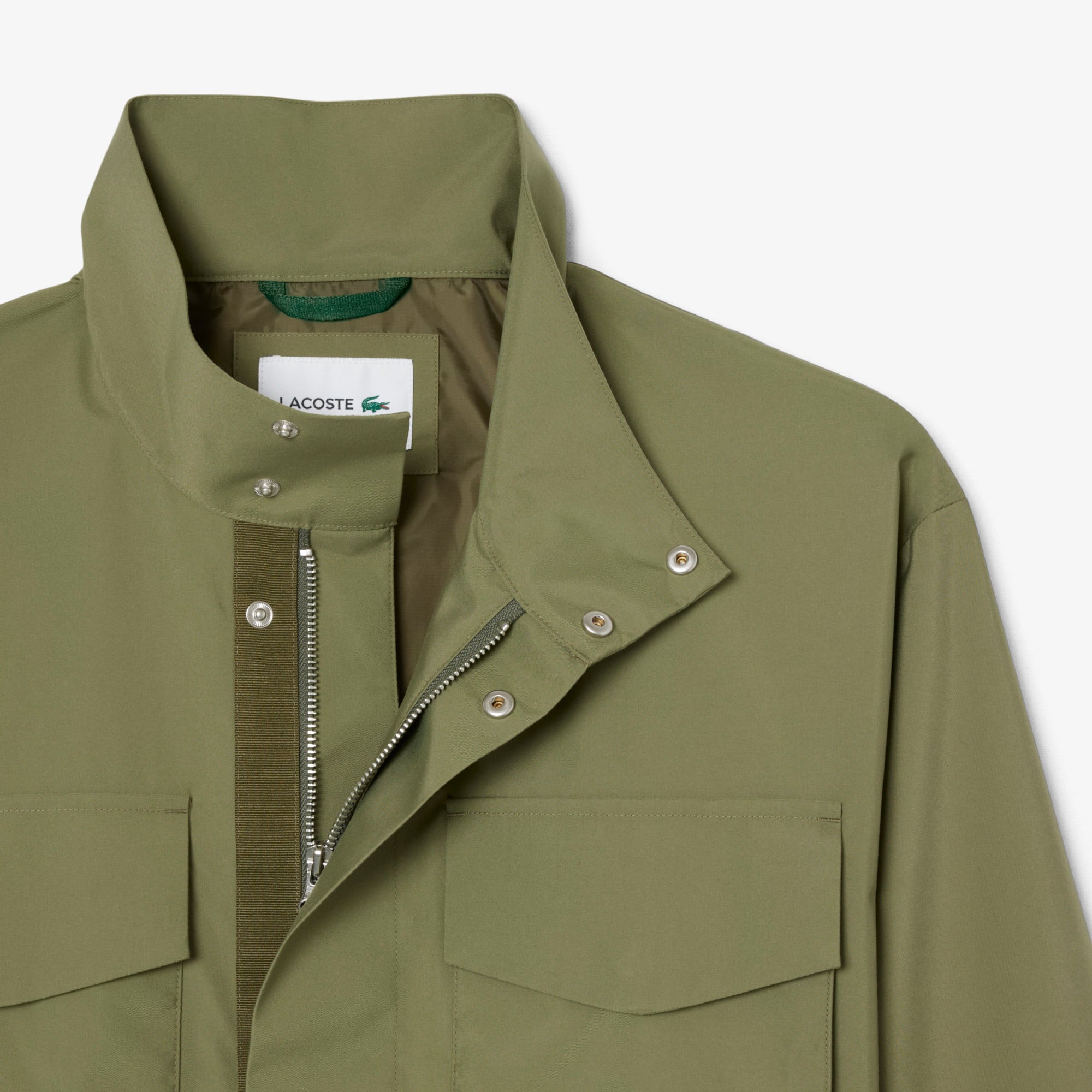 Lacoste Erkek Dik Yaka Yeşil Ceket görsel 5