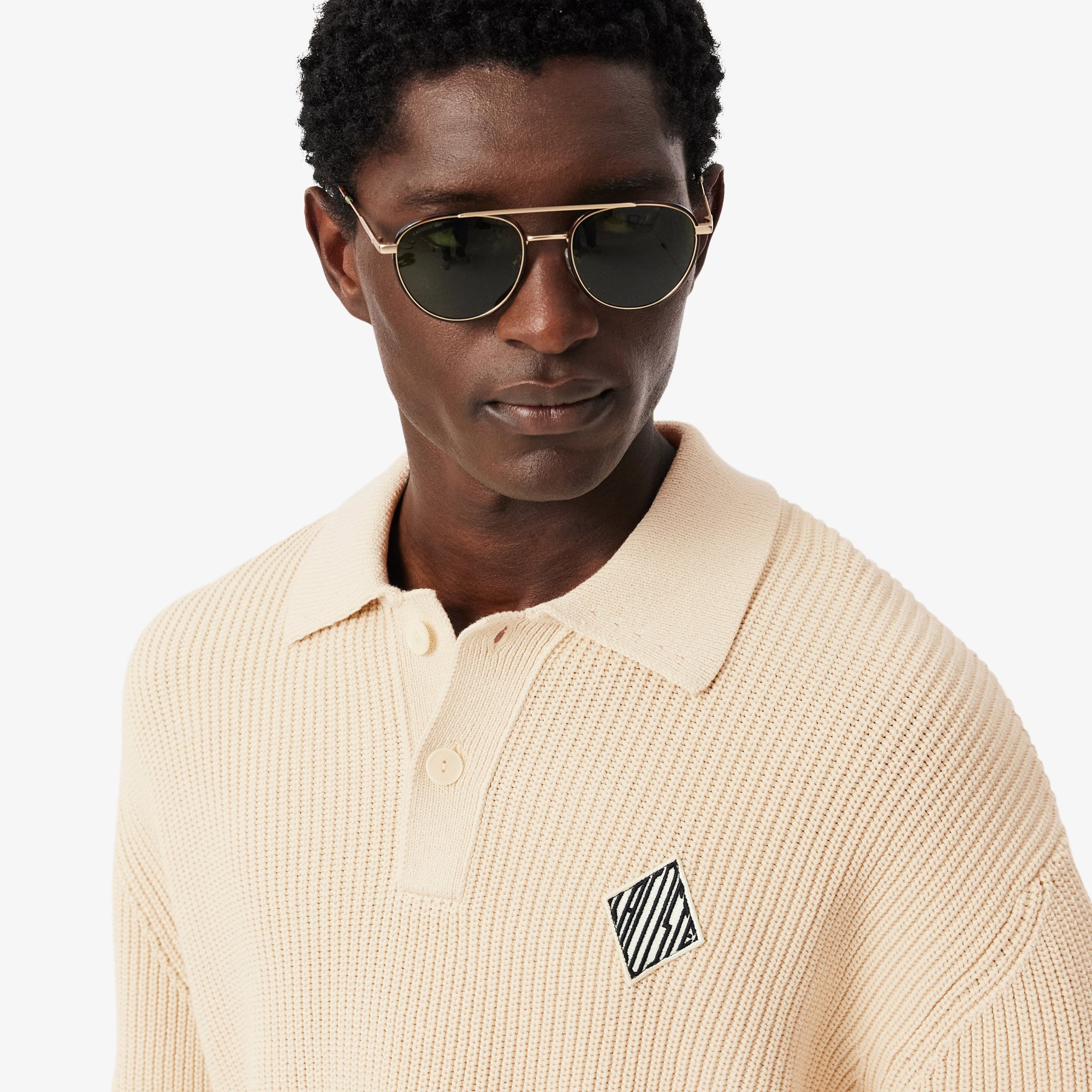 Lacoste Erkek Relaxed Fit Polo Yaka Bej Kazak görsel 2