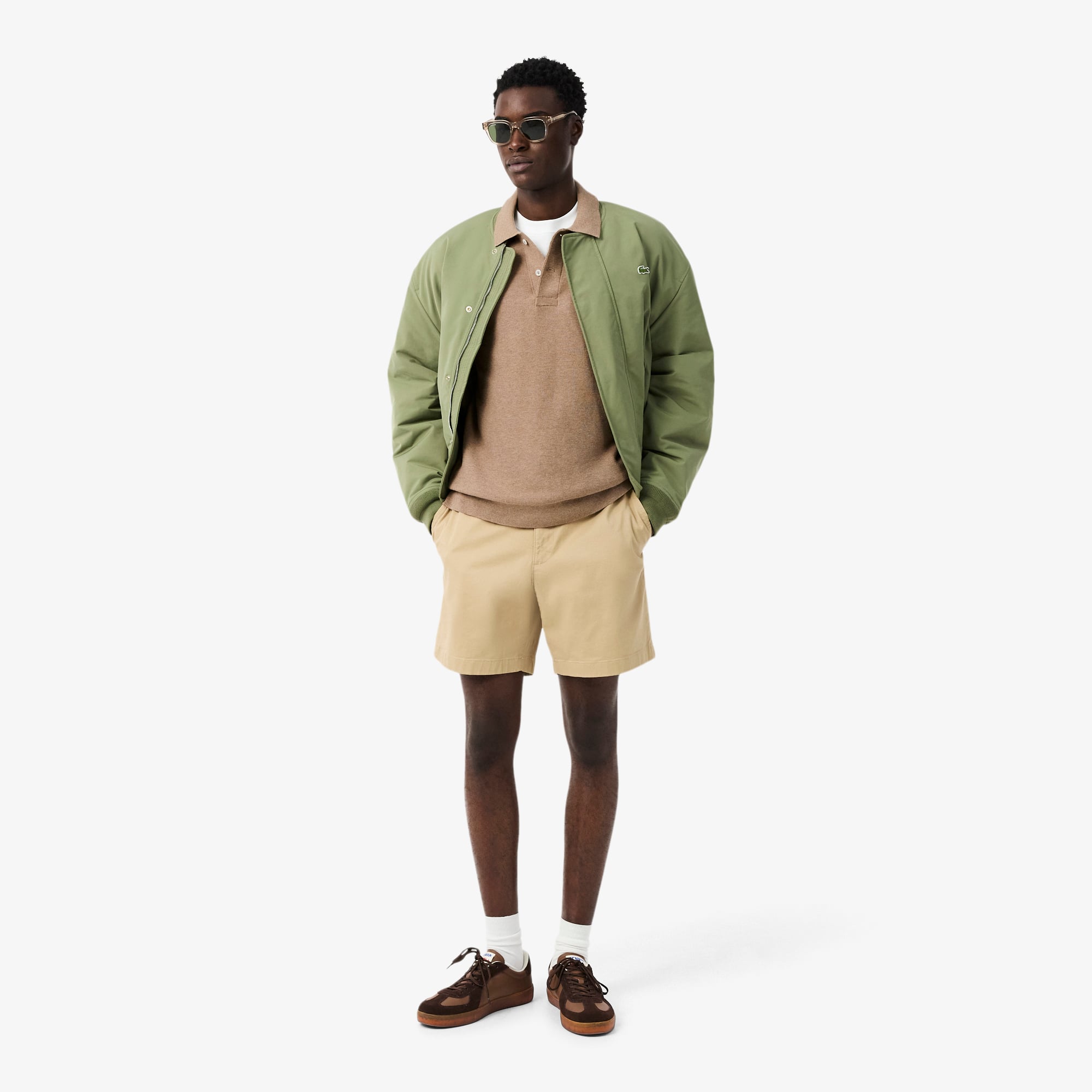 Lacoste Erkek Classic Fit Kısa Kollu Polo Yaka Açık Kahverengi Triko görsel 6