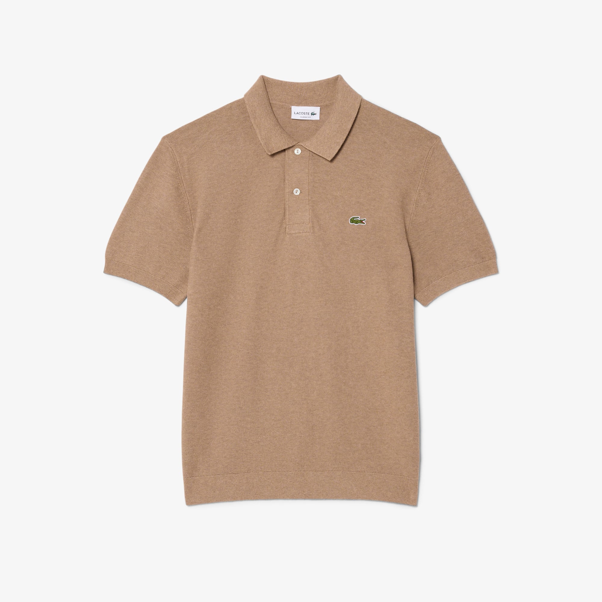 Lacoste Erkek Classic Fit Kısa Kollu Polo Yaka Açık Kahverengi Triko görsel 4