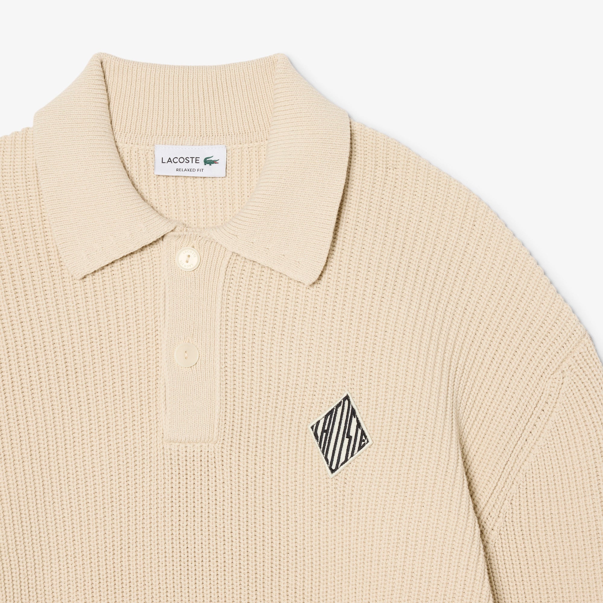 Lacoste Erkek Relaxed Fit Polo Yaka Bej Kazak görsel 5