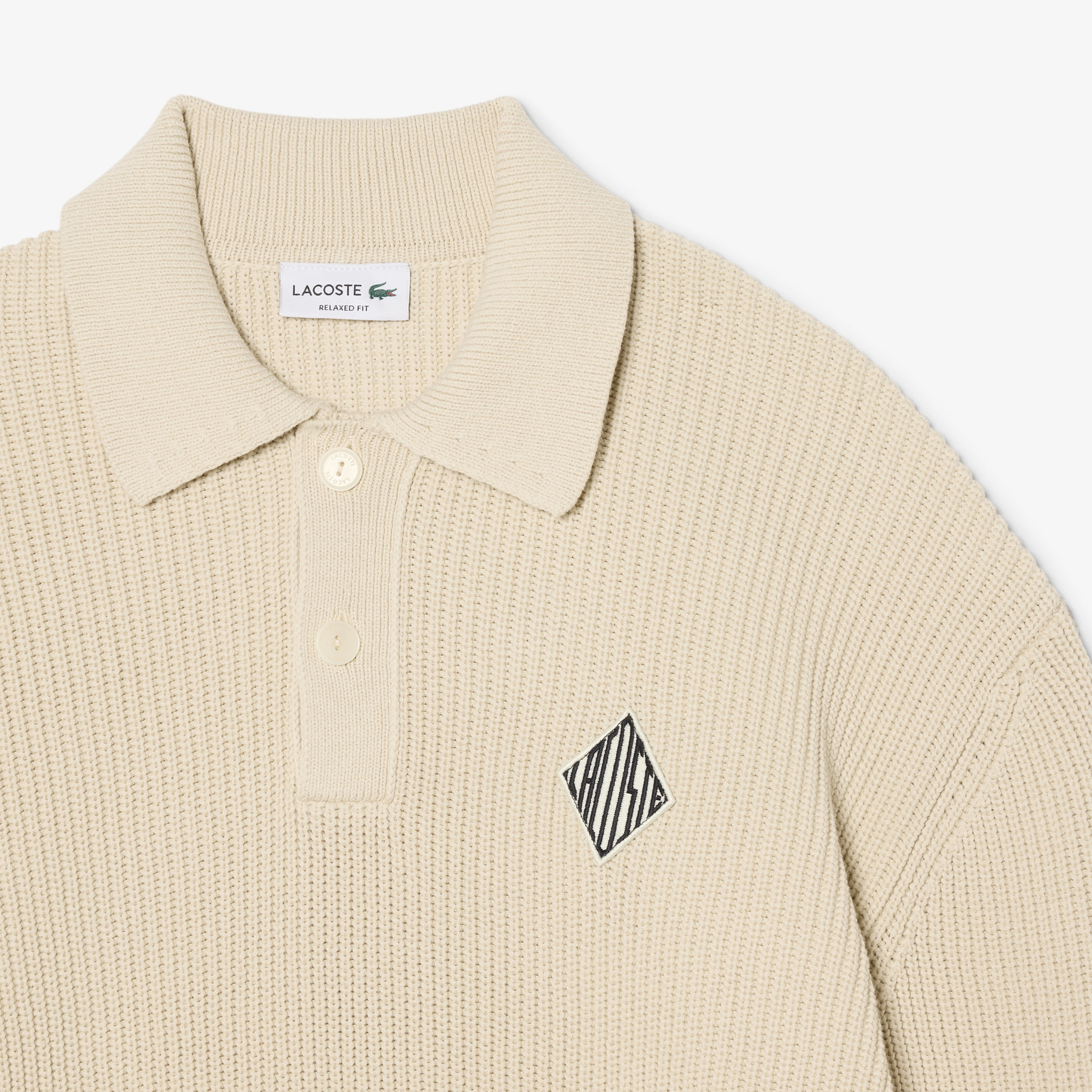 Erkek Relaxed Fit Polo Yaka Bej Kazak