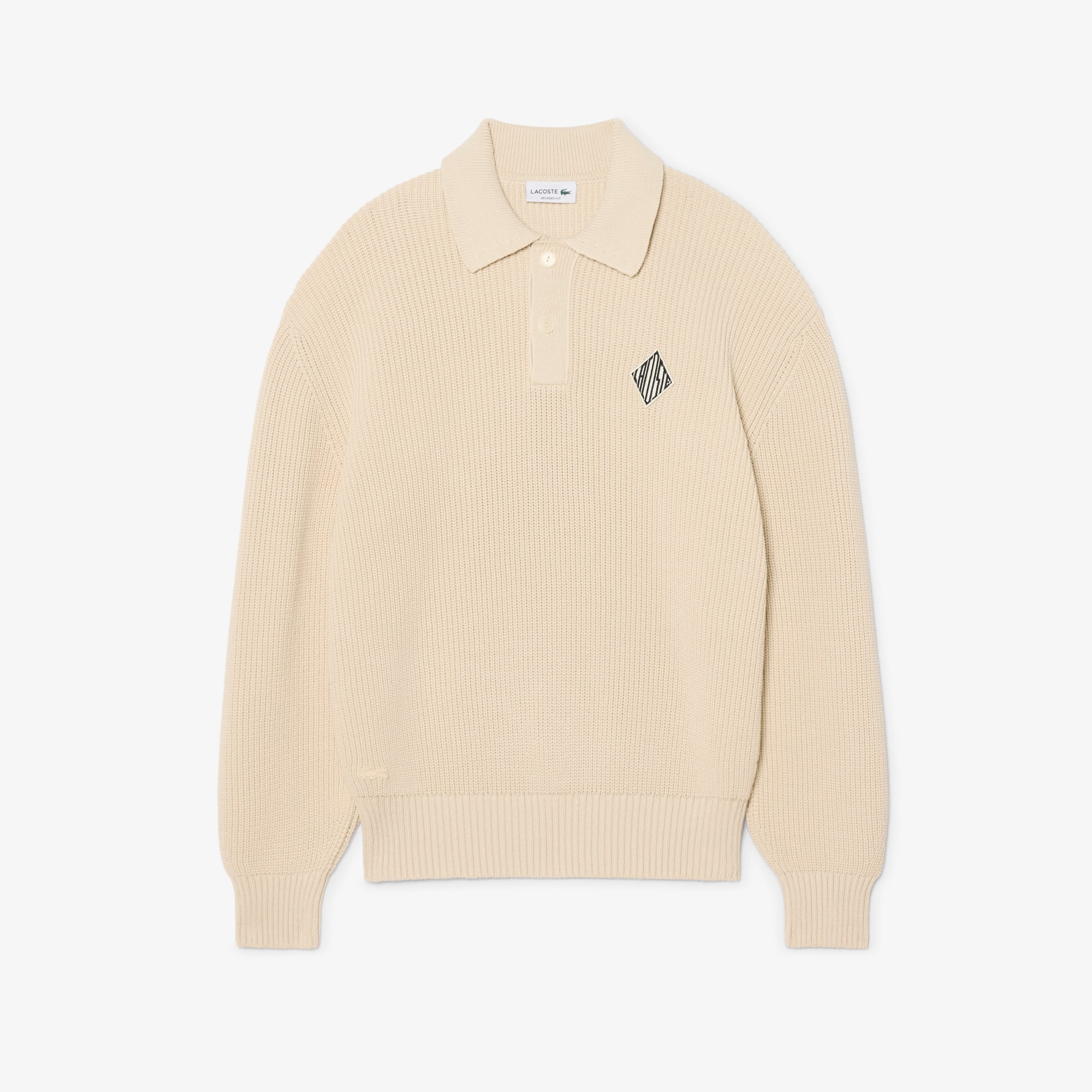 Lacoste Erkek Relaxed Fit Polo Yaka Bej Kazak görsel 4