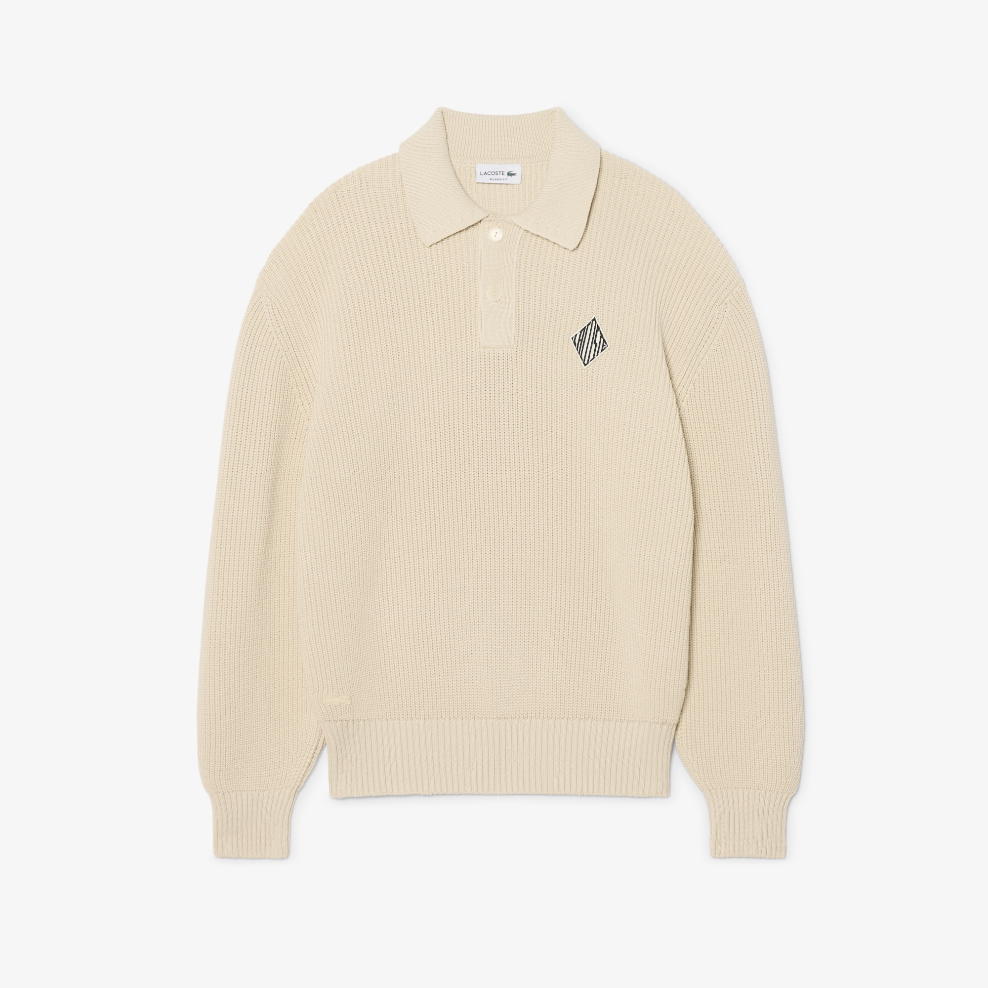 Erkek Relaxed Fit Polo Yaka Bej Kazak
