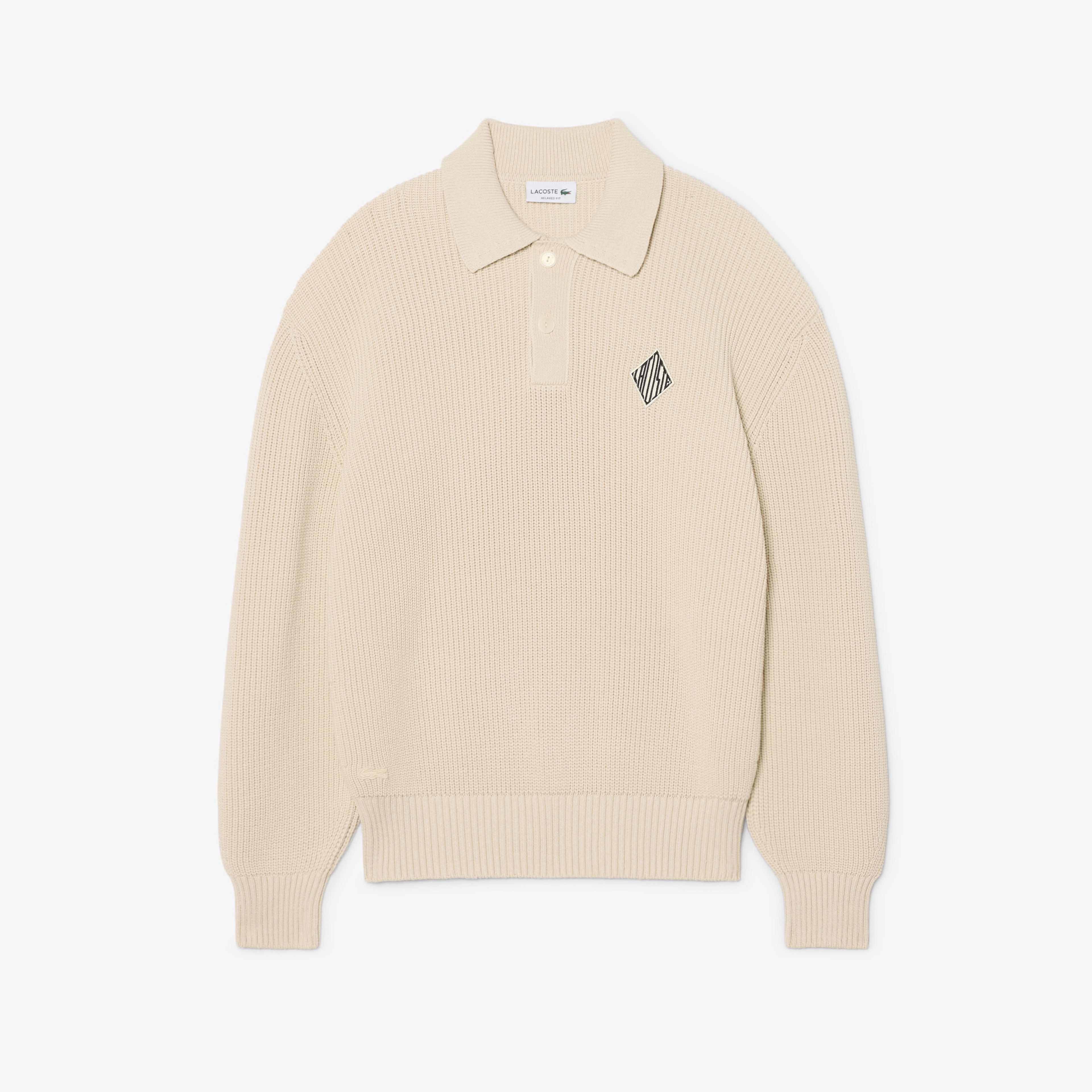 Erkek Relaxed Fit Polo Yaka Bej Kazak
