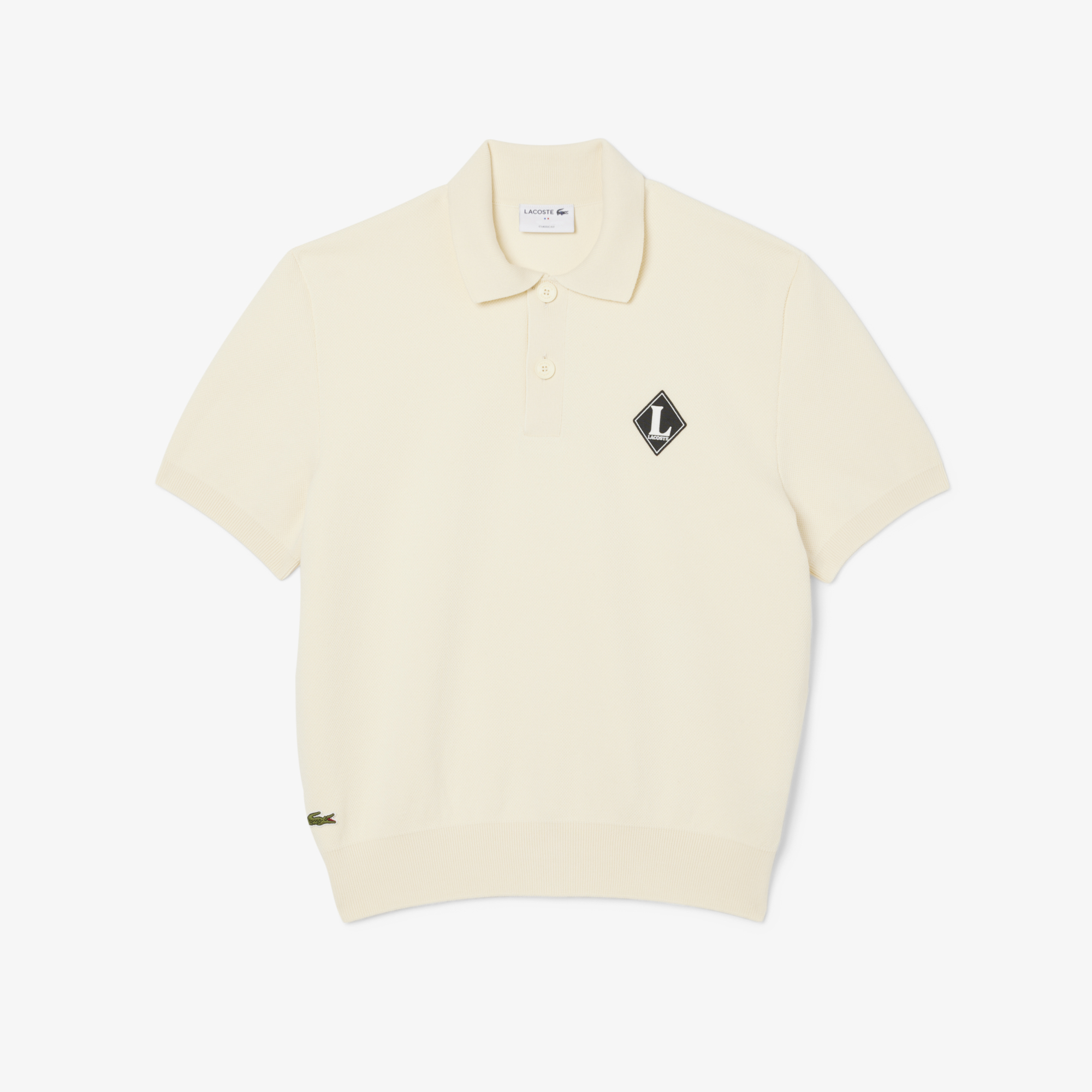 Lacoste Erkek Classic Fit Kısa Kollu Polo Yaka Krem Triko görsel 5