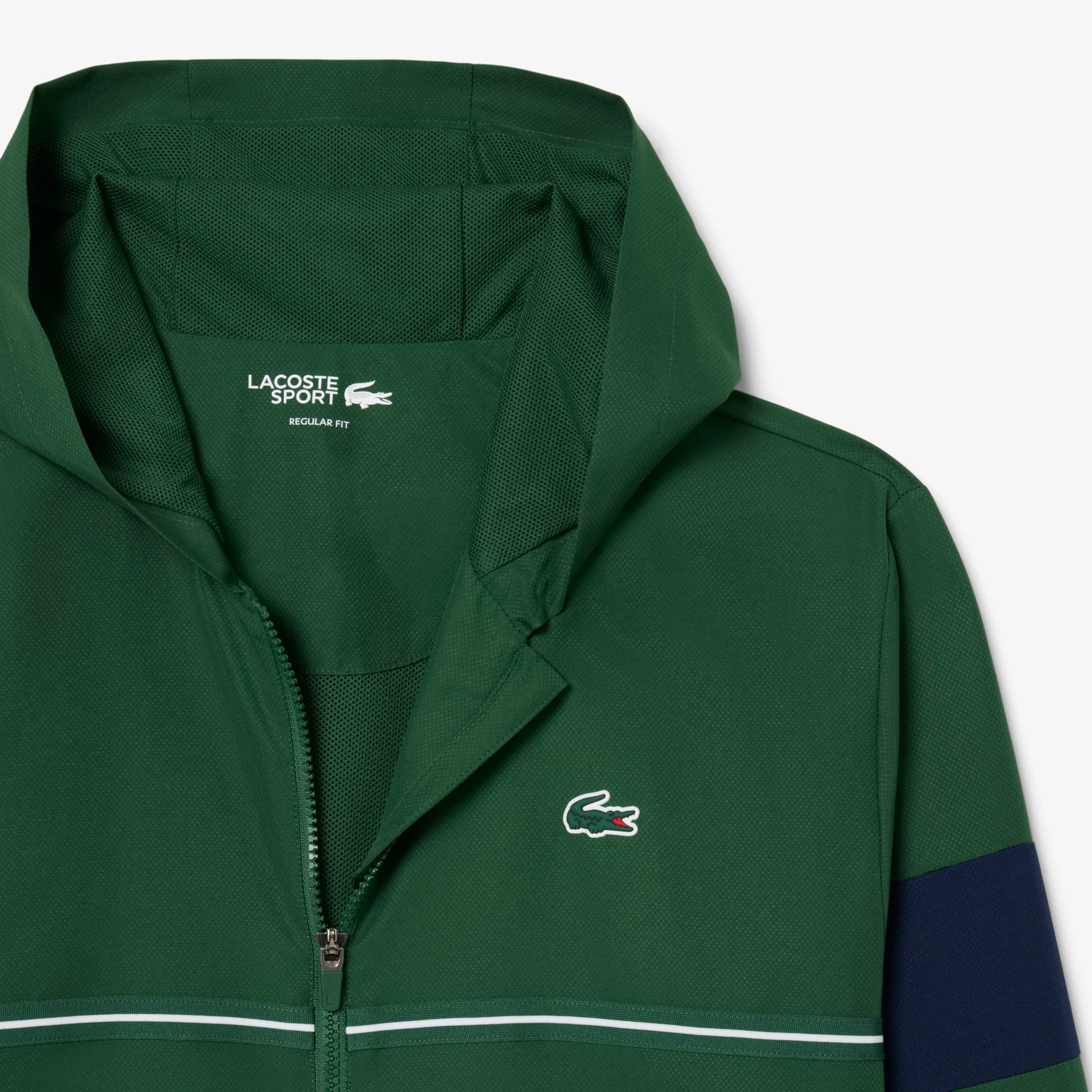 Lacoste Erkek Regular Fit Kapüşonlu Renk Bloklu Yeşil Ceket görsel 5