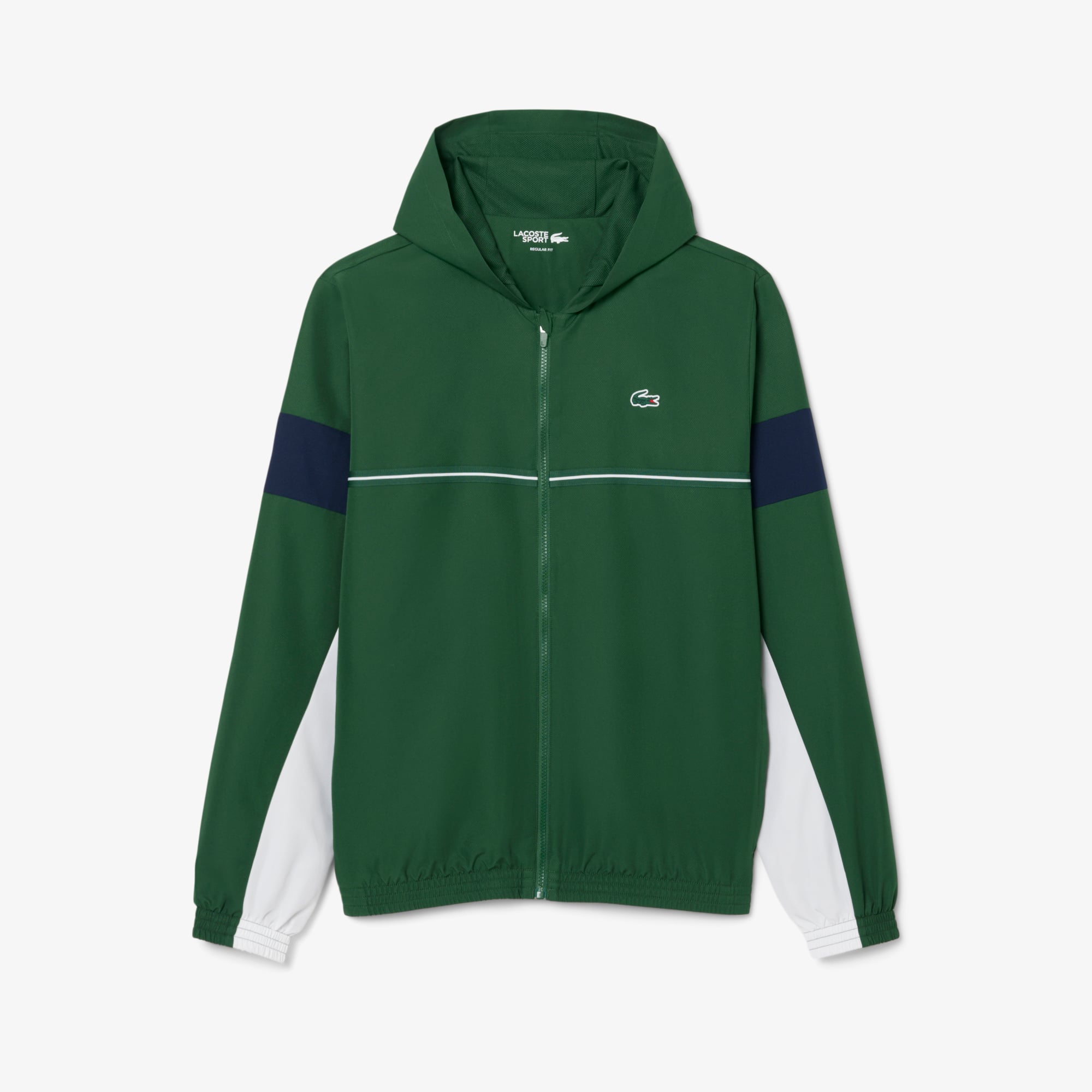 Lacoste Erkek Regular Fit Kapüşonlu Renk Bloklu Yeşil Ceket görsel 4