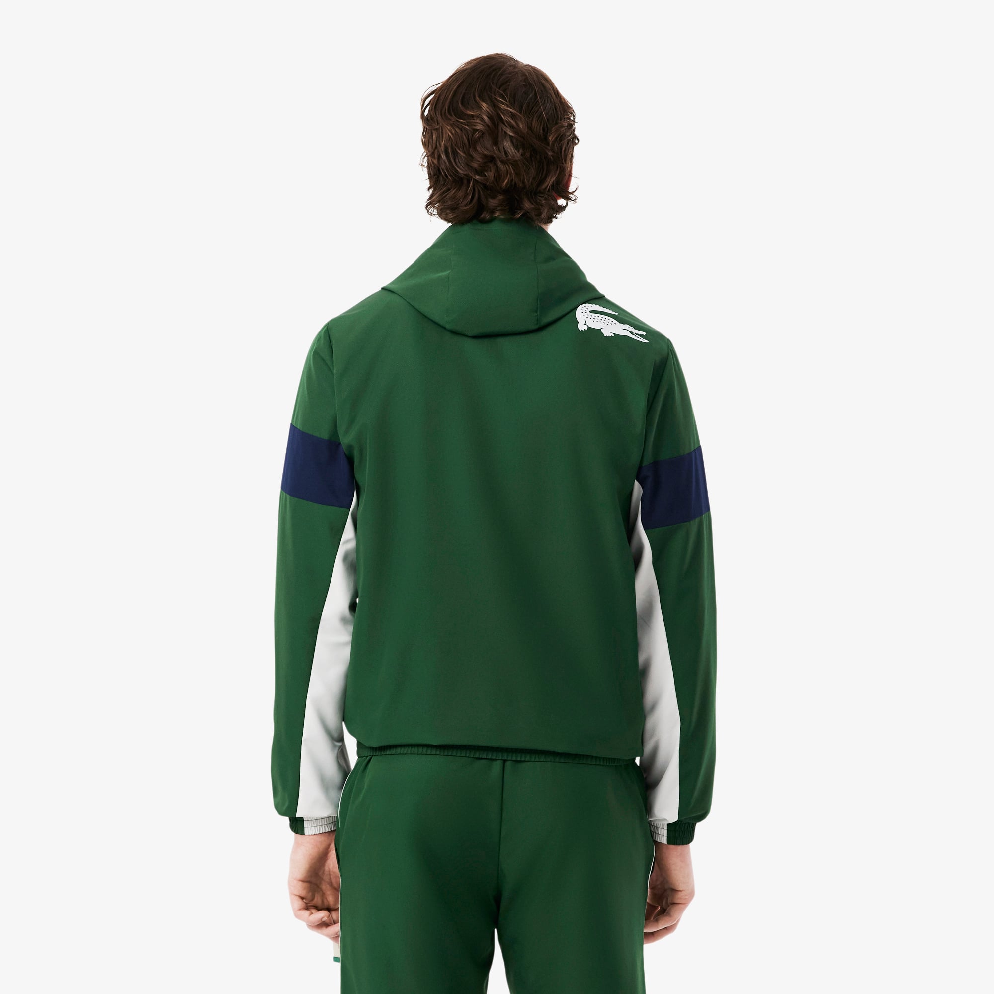 Lacoste Erkek Regular Fit Kapüşonlu Renk Bloklu Yeşil Ceket görsel 3