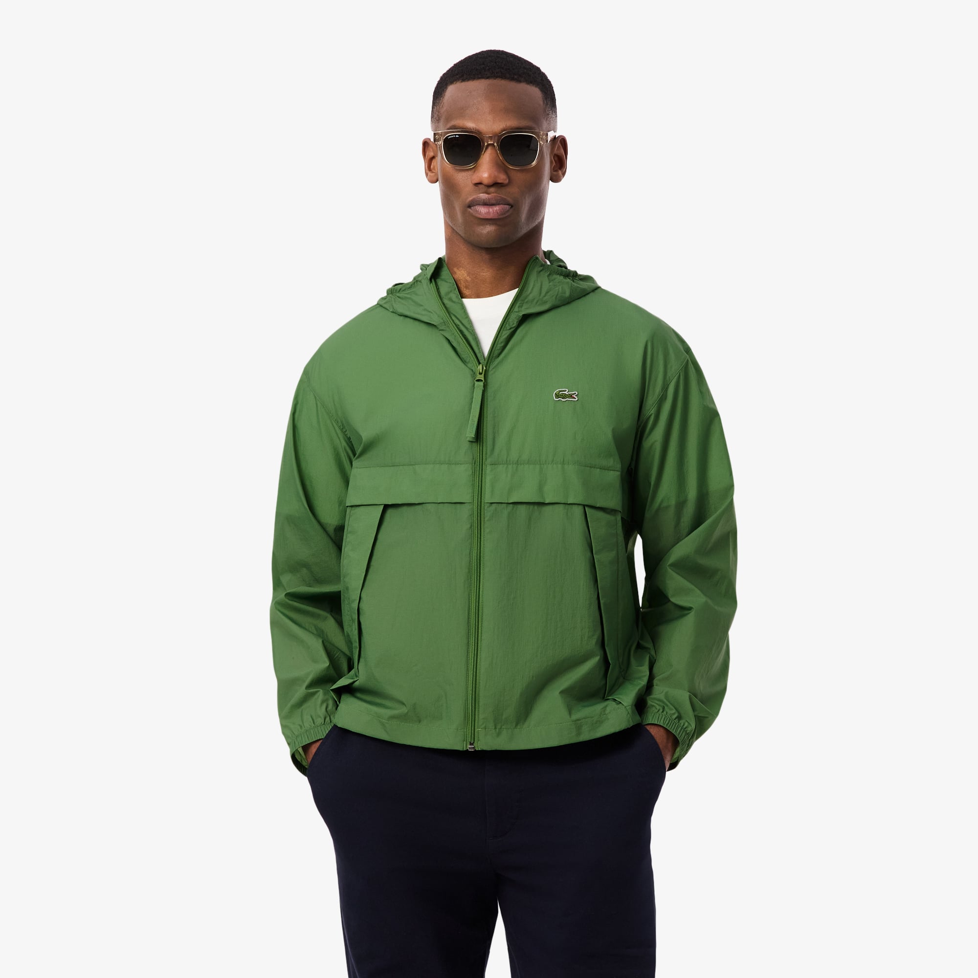 Lacoste Erkek Kapüşonlu Yeşil Yağmurluk