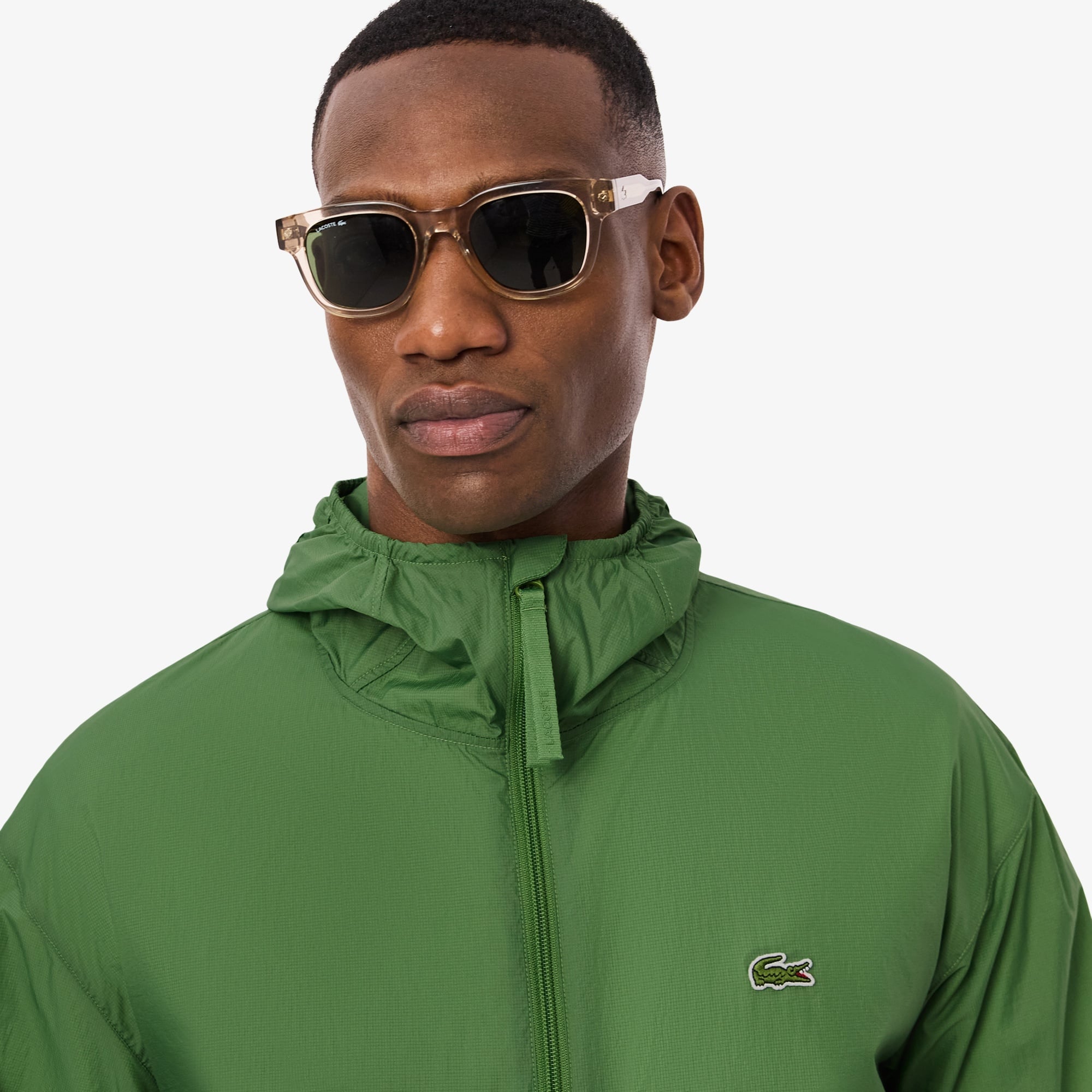 Erkek Kapüşonlu Yeşil Yağmurluk