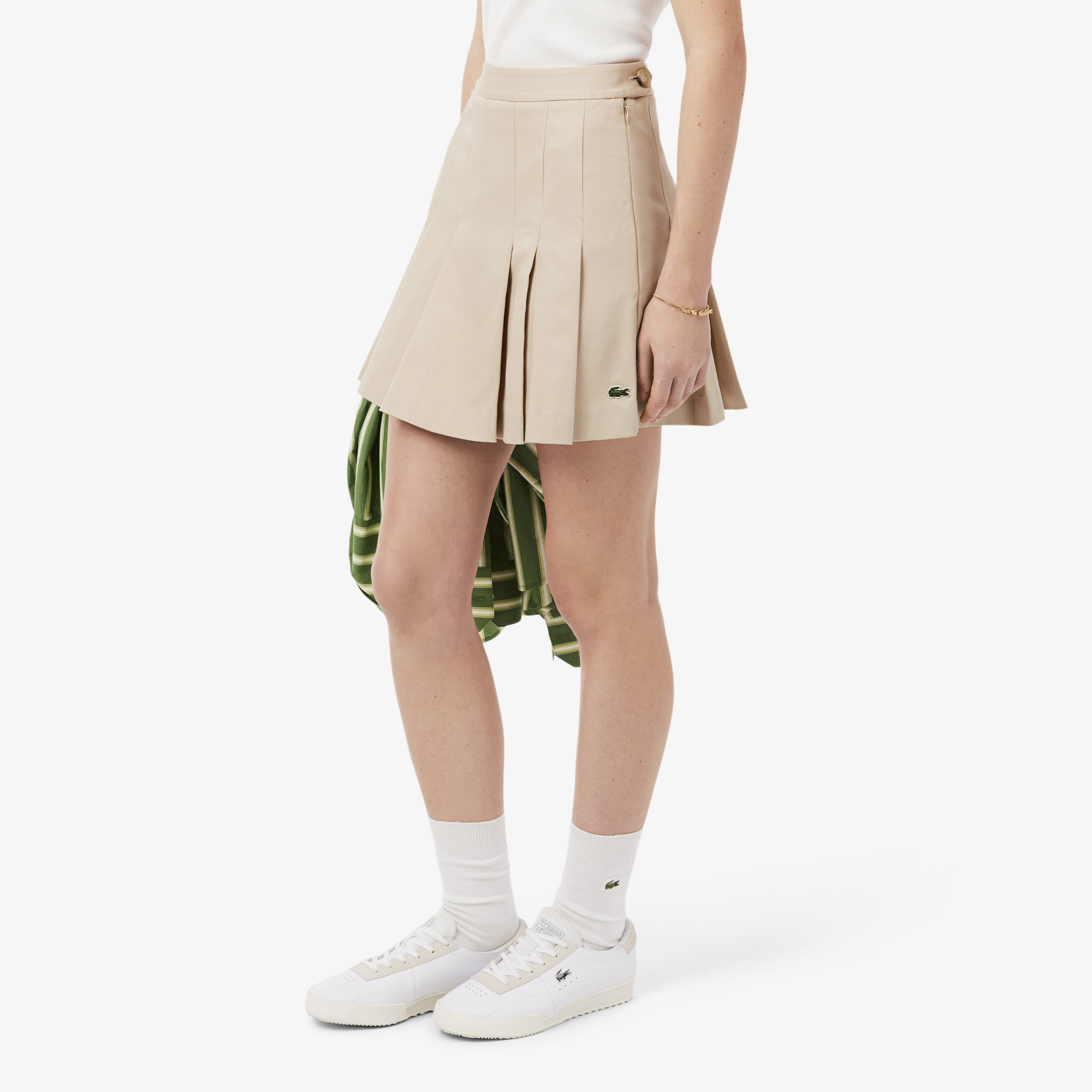 Lacoste Kadın Flare Fit Bej Etek görsel 2