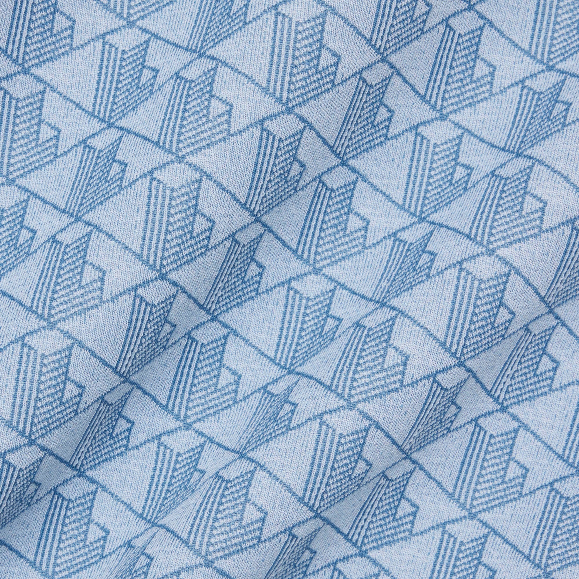 Erkek Classic Fit Bisiklet Yaka Monogram Mavi T-Shirt