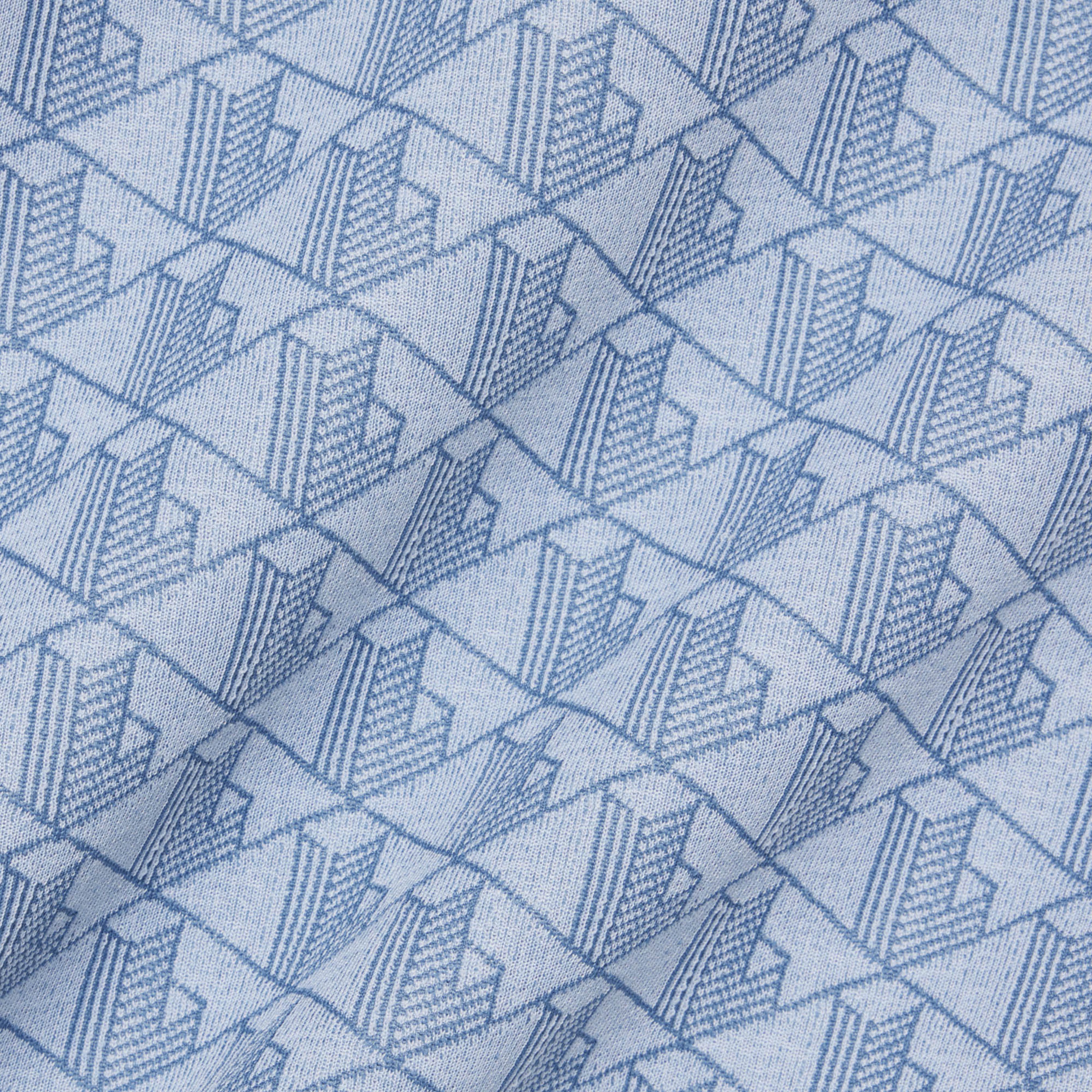 Erkek Classic Fit Bisiklet Yaka Monogram Mavi T-Shirt