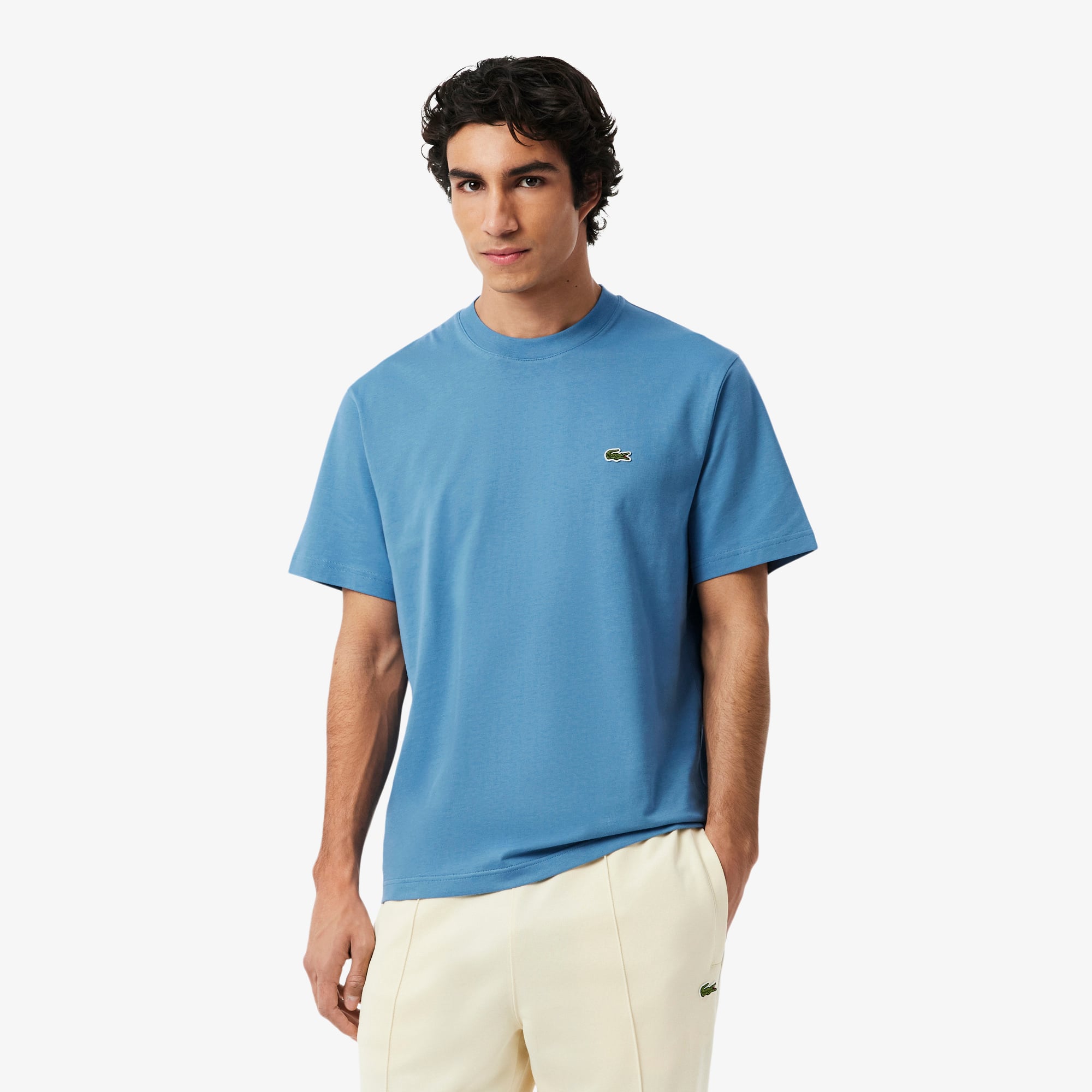 Erkek Classic Fit Bisiklet Yaka Mavi T-Shirt TH7318-JBK | Lacoste