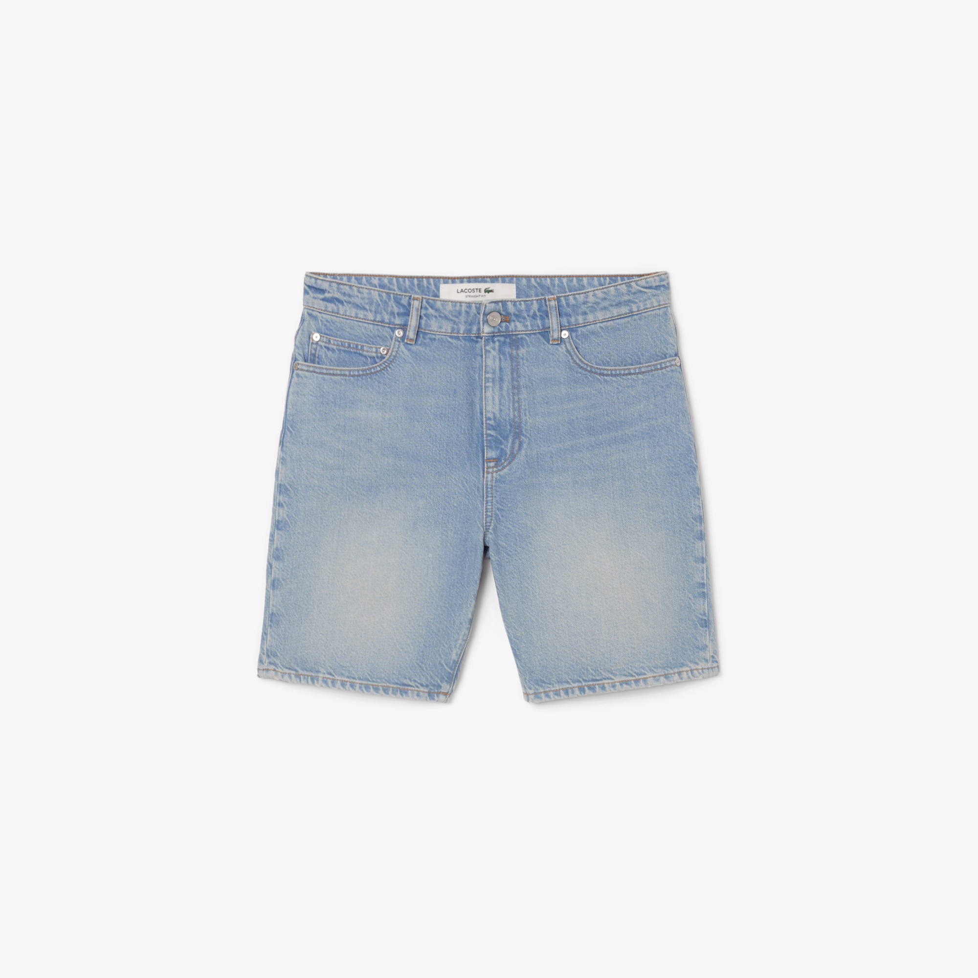 Lacoste Erkek Straight Fit Denim Mavi Bermuda Şort görsel 3