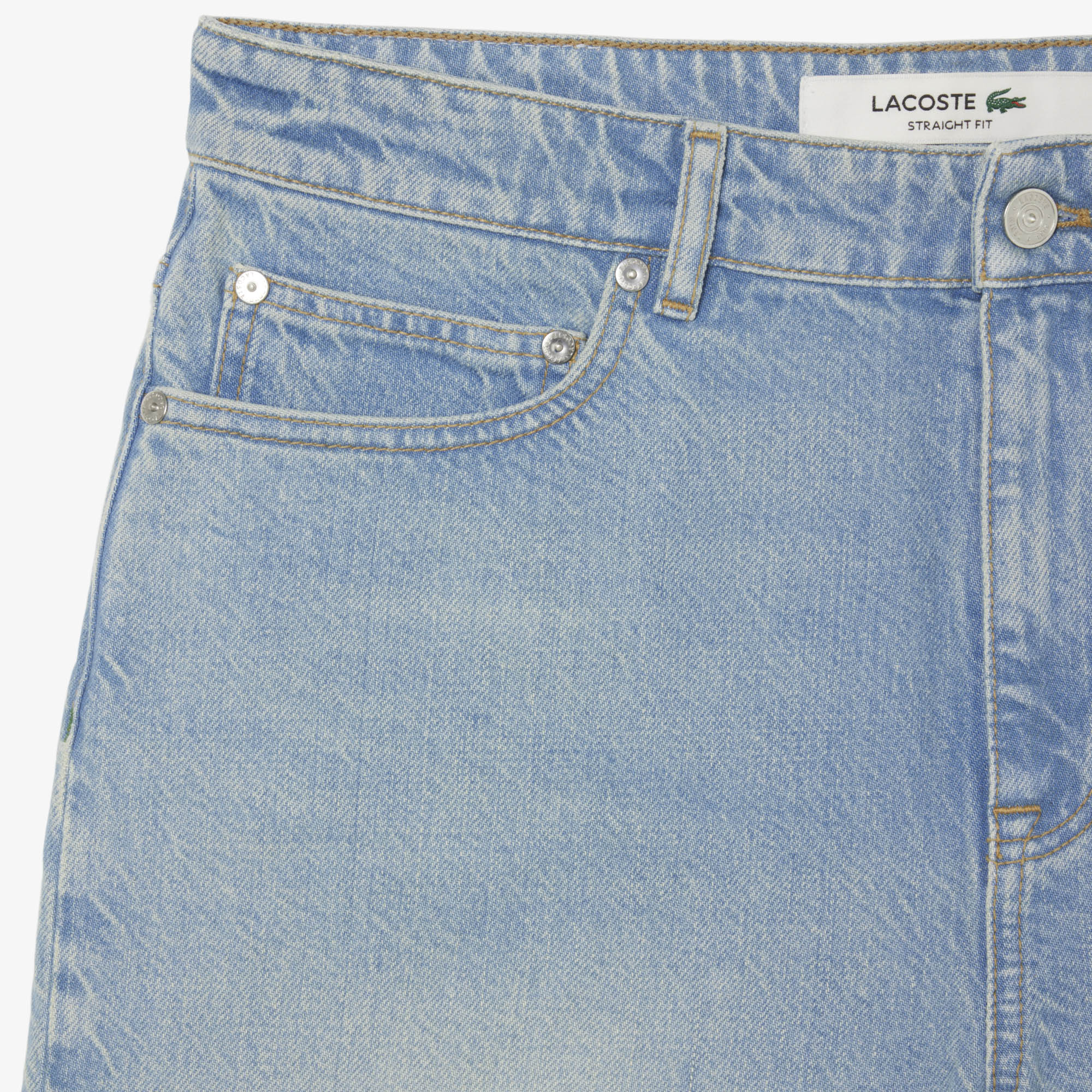 Lacoste Erkek Straight Fit Denim Mavi Bermuda Şort görsel 4
