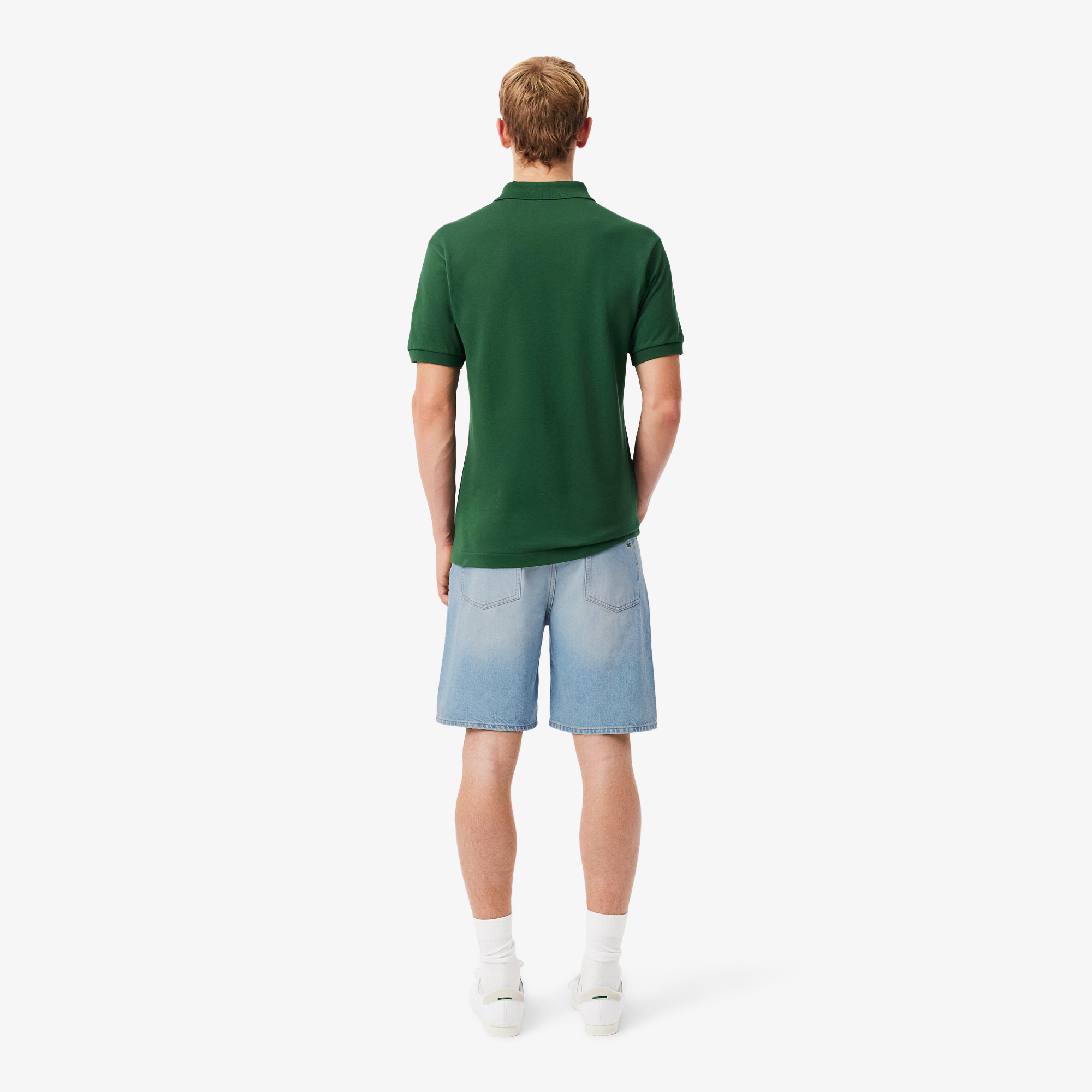 Lacoste Erkek Straight Fit Denim Mavi Bermuda Şort görsel 2