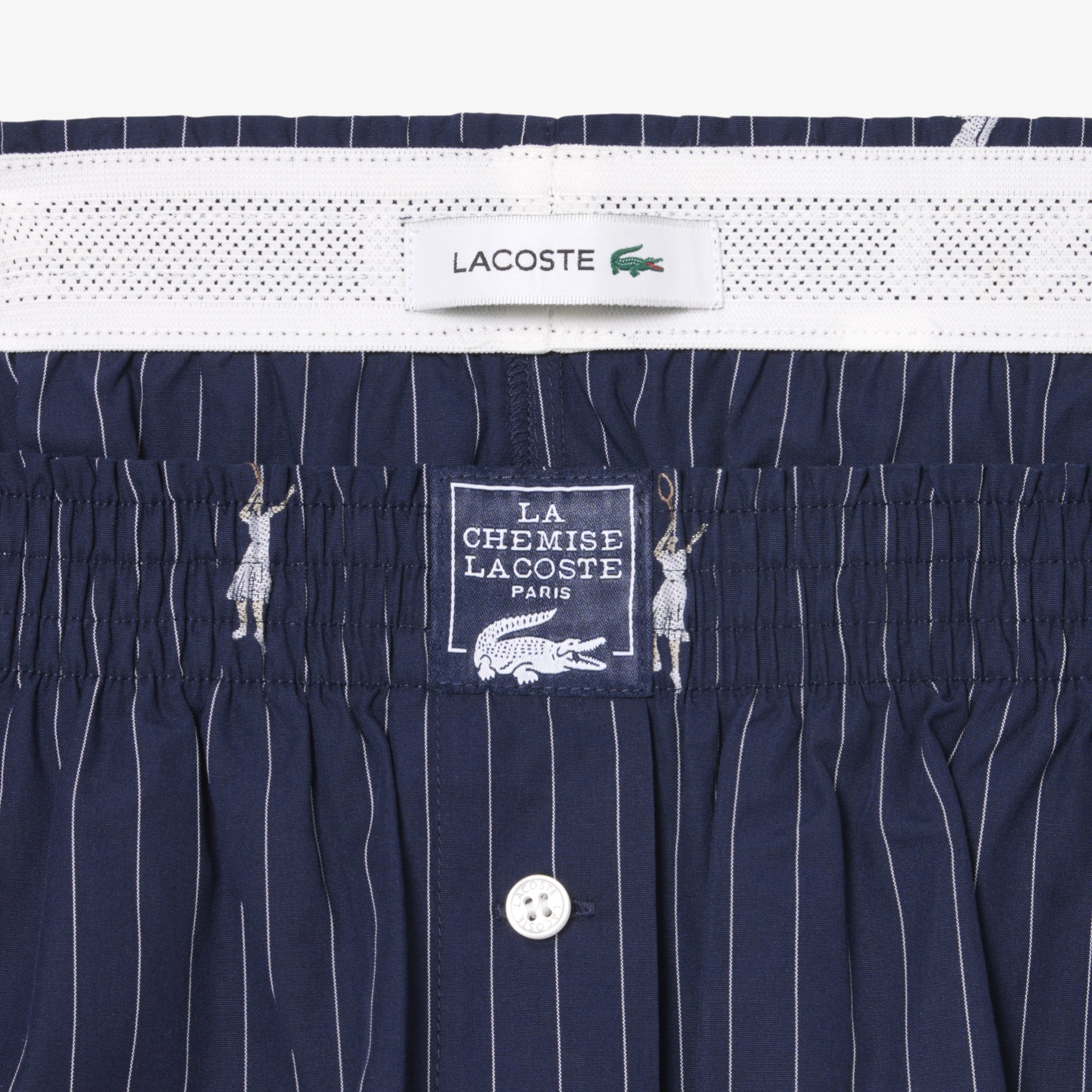 Kadın Oversize Fit Çizgili Lacivert Şort