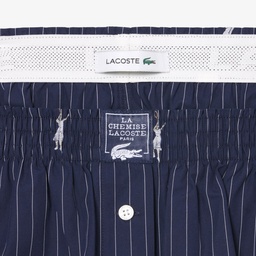 Kadın Oversize Fit Çizgili Lacivert Şort Lacivert