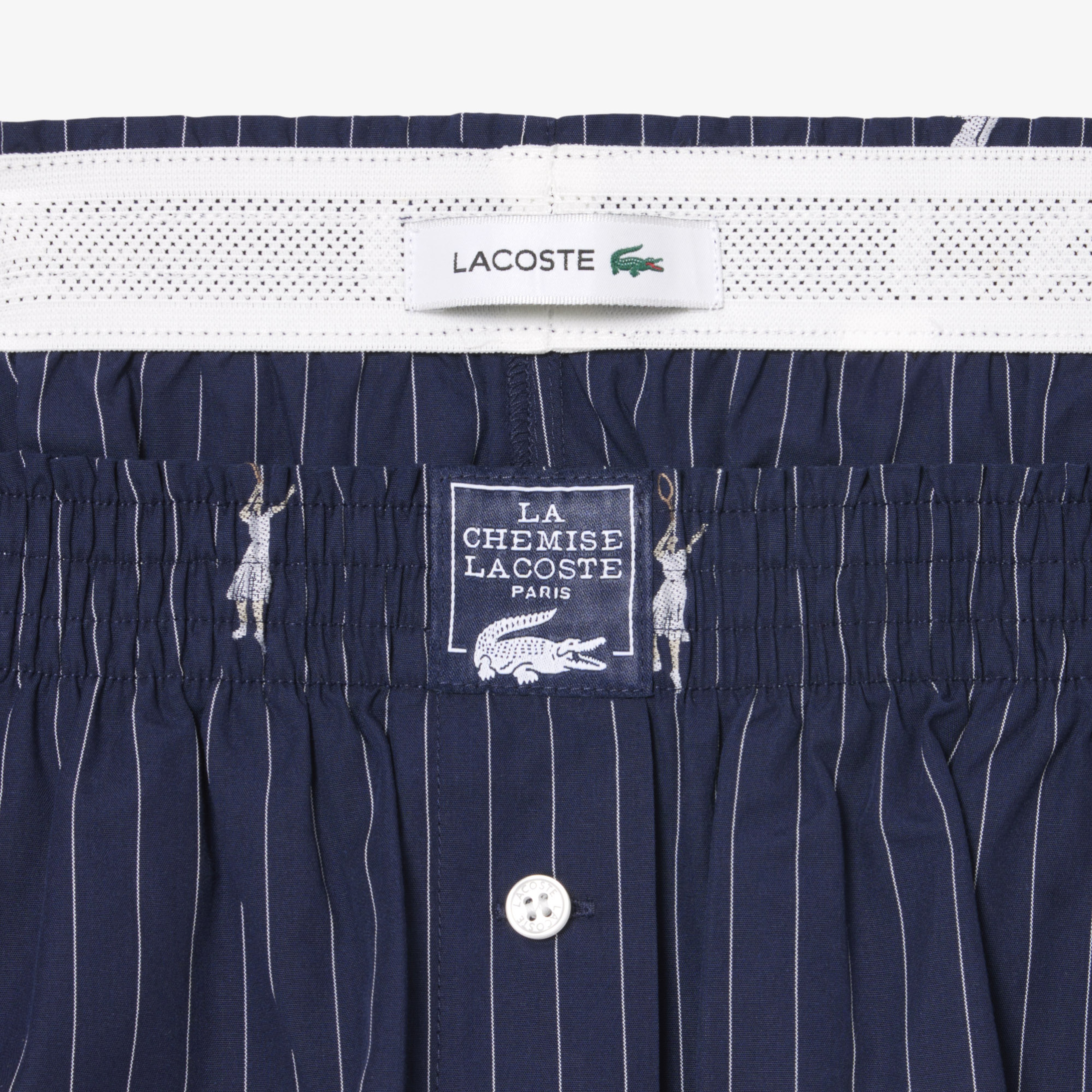 Kadın Oversize Fit Çizgili Lacivert Şort