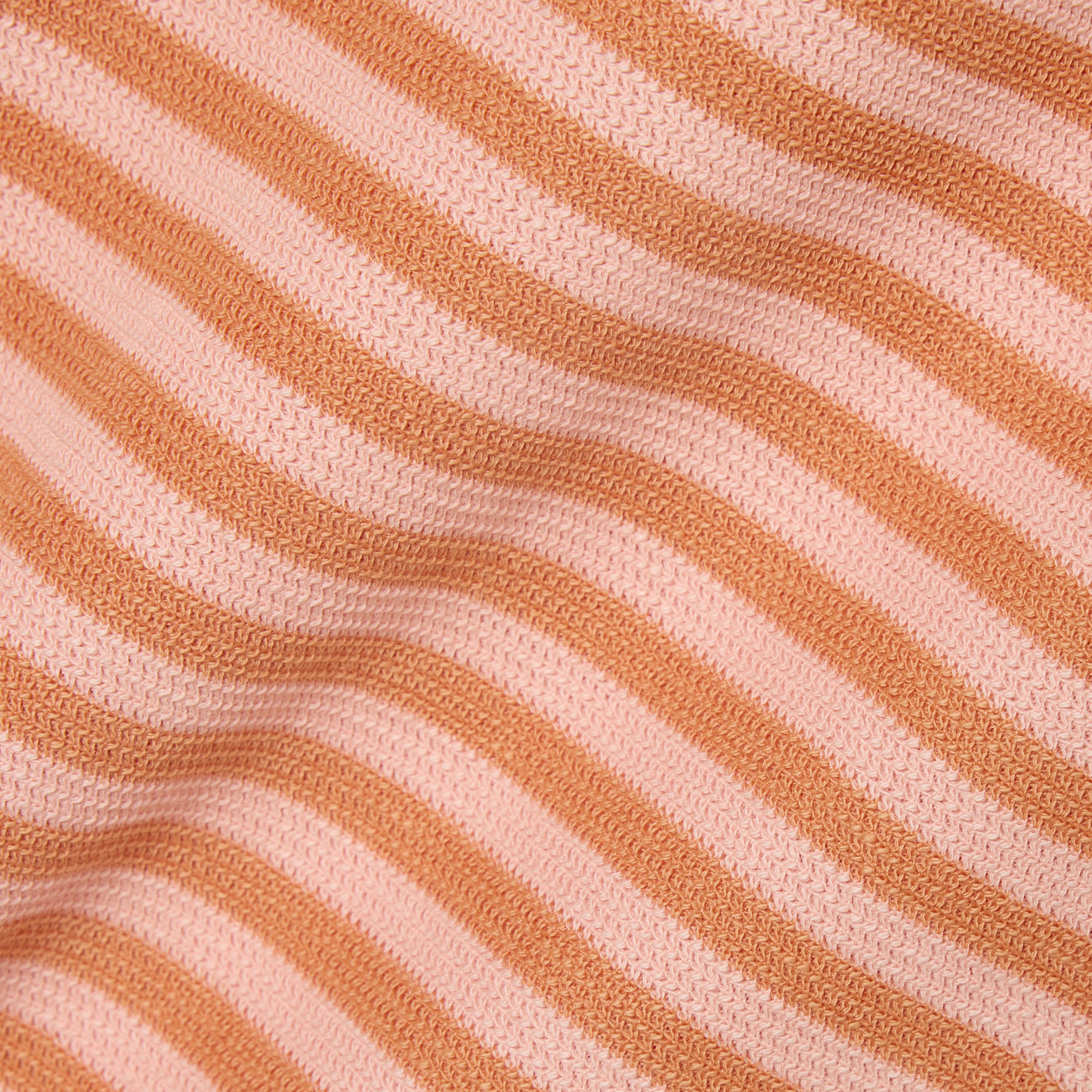 Erkek Classic Fit Bisiklet Yaka Çizgili Turuncu T-Shirt