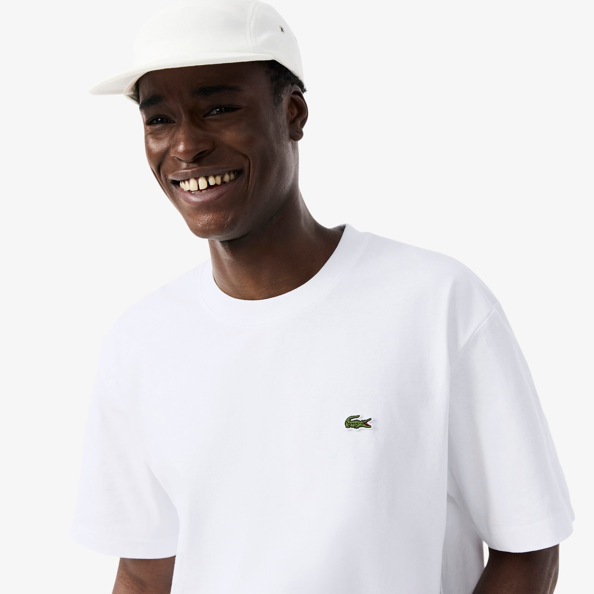 Lacoste Erkek Relaxed Fit Bisiklet Yaka Beyaz T-Shirt görsel 2