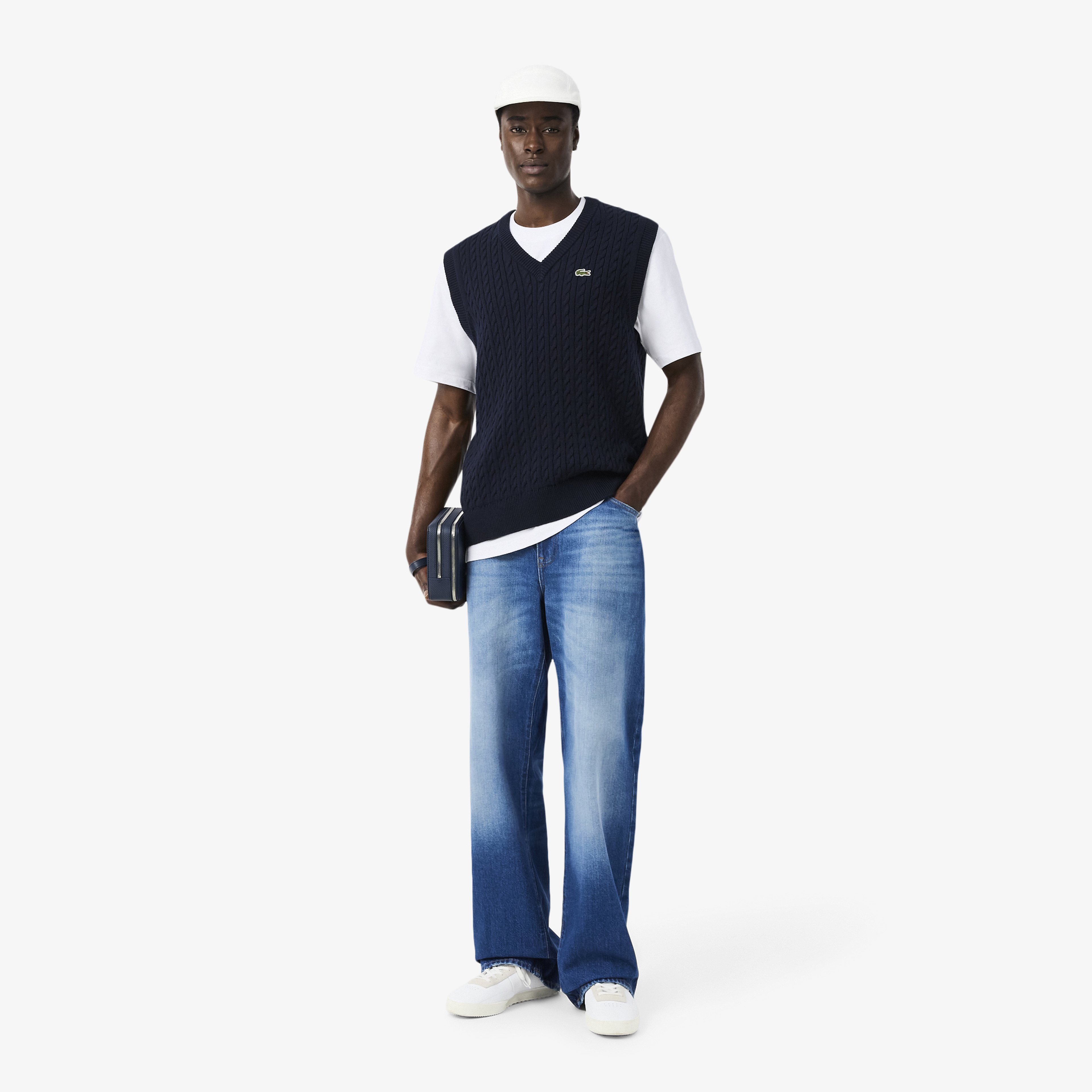 Erkek Relaxed Fit Bisiklet Yaka Beyaz T-Shirt