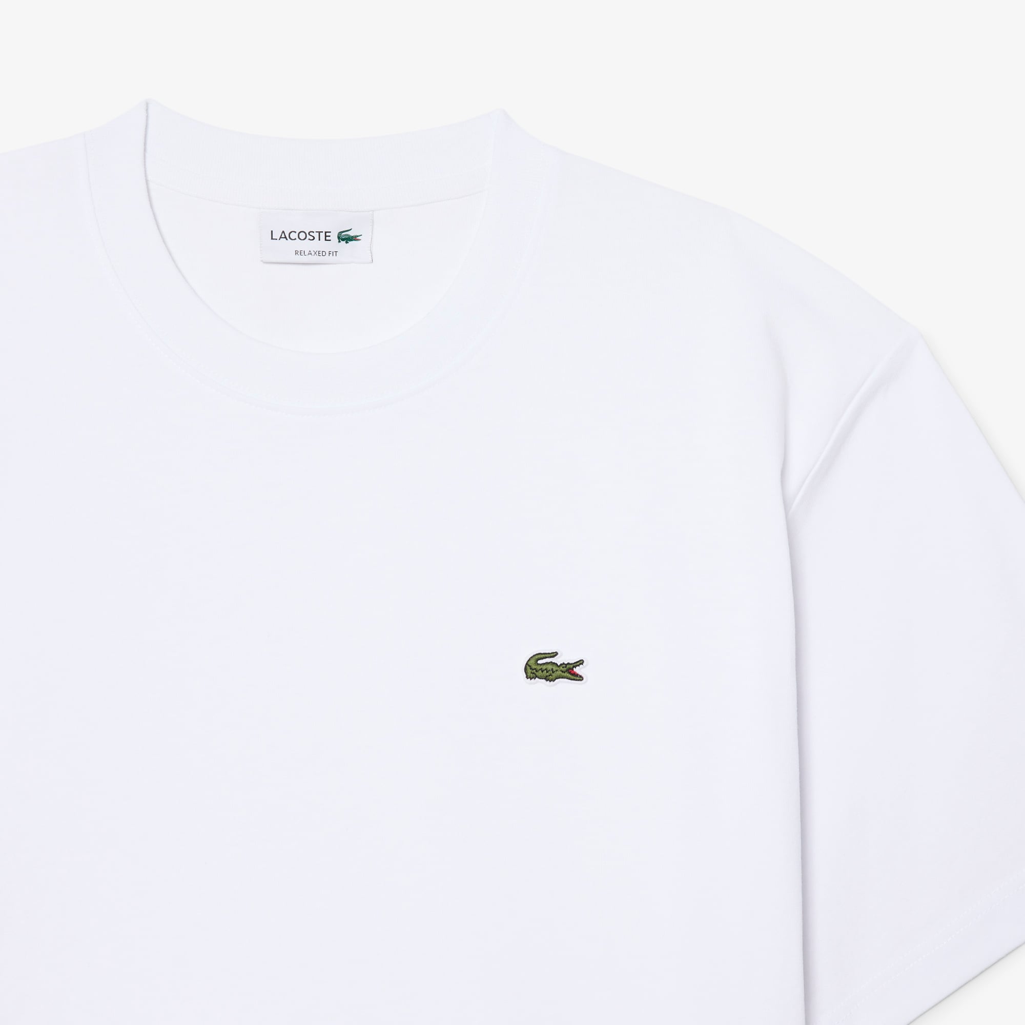 Lacoste Erkek Relaxed Fit Bisiklet Yaka Beyaz T-Shirt görsel 5