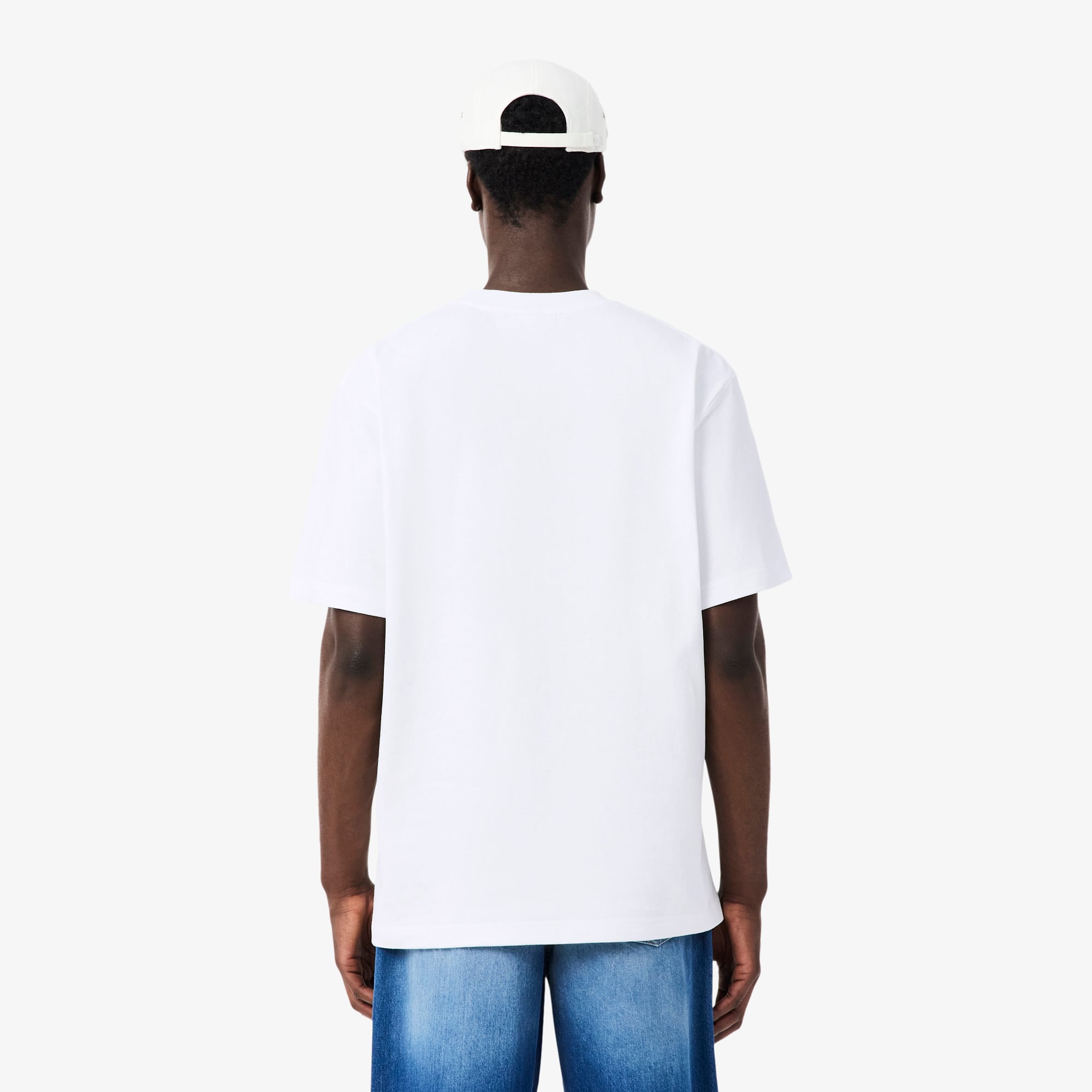 Lacoste Erkek Relaxed Fit Bisiklet Yaka Beyaz T-Shirt görsel 3