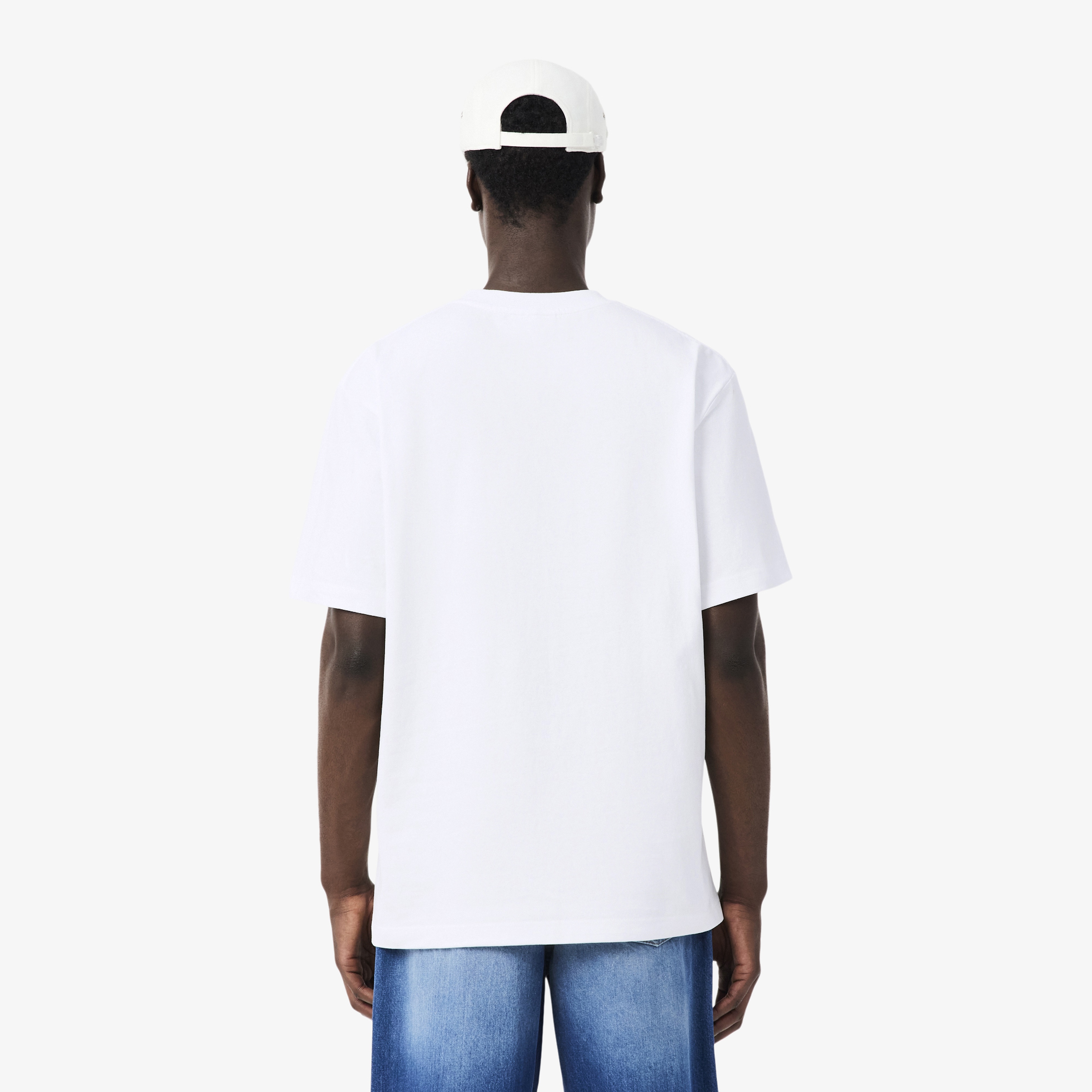 Erkek Relaxed Fit Bisiklet Yaka Beyaz T-Shirt