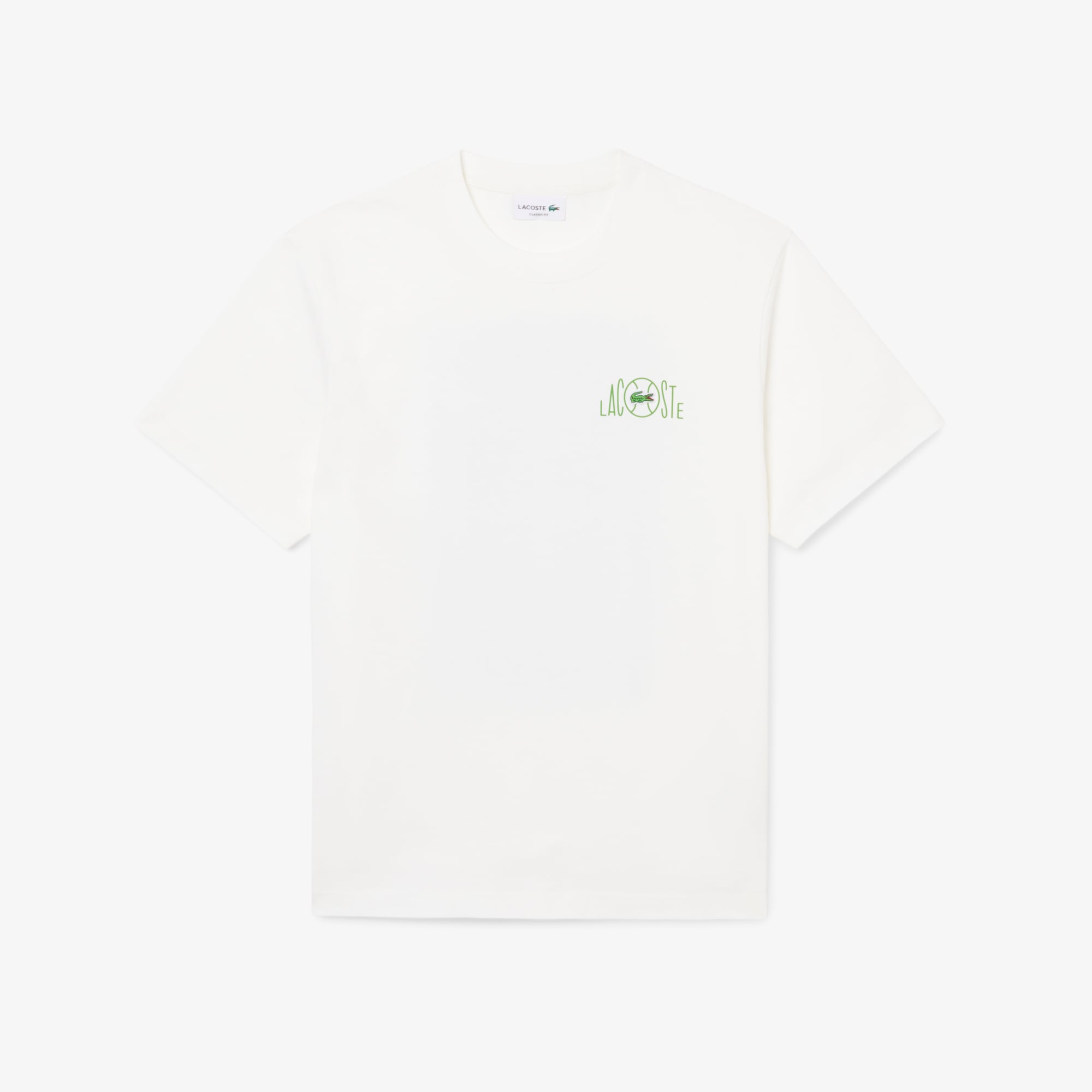 Lacoste Erkek Classic Fit Baskılı Beyaz T-Shirt görsel 3