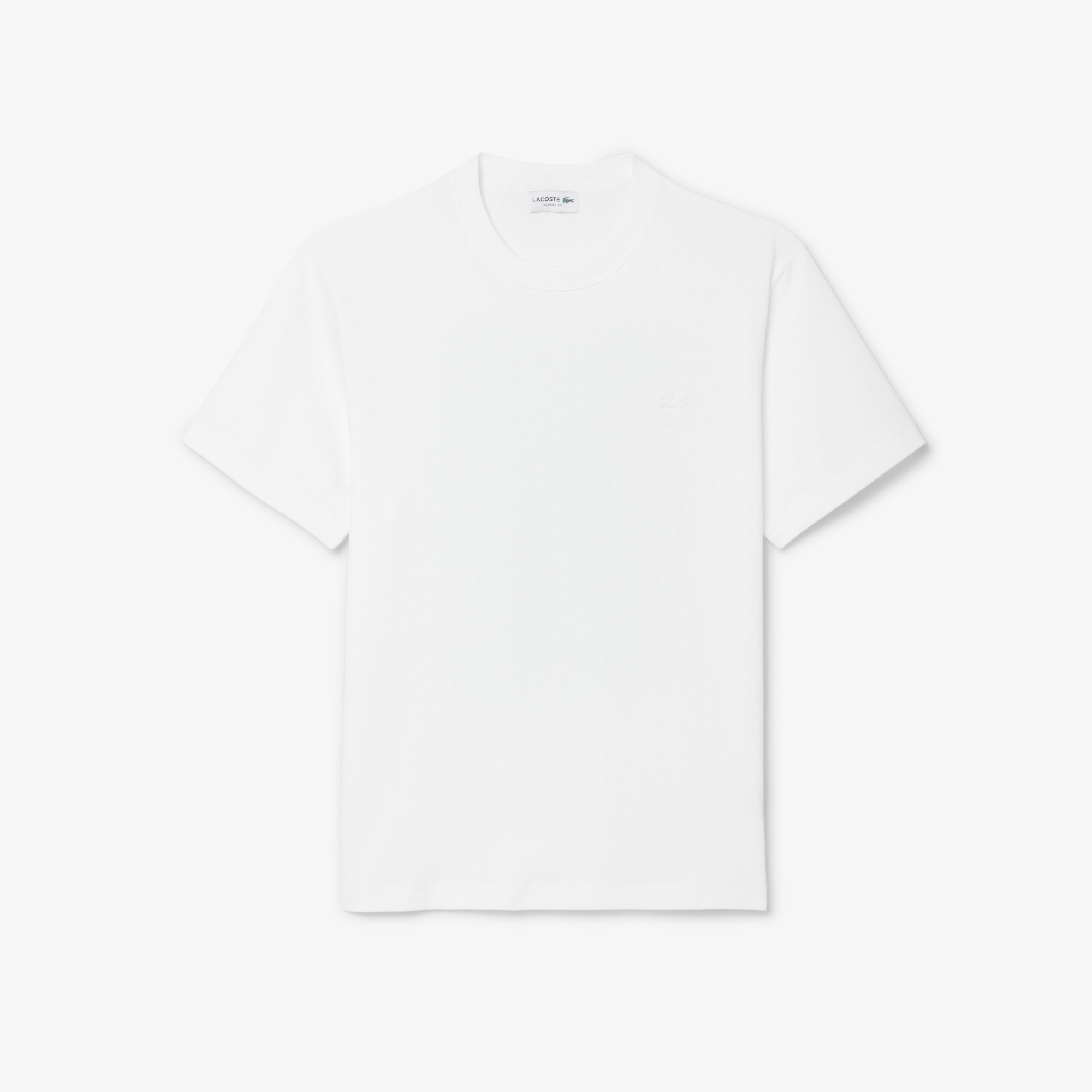 Lacoste Erkek Classic Fit Bisiklet Yaka Baskılı Beyaz T-Shirt görsel 4