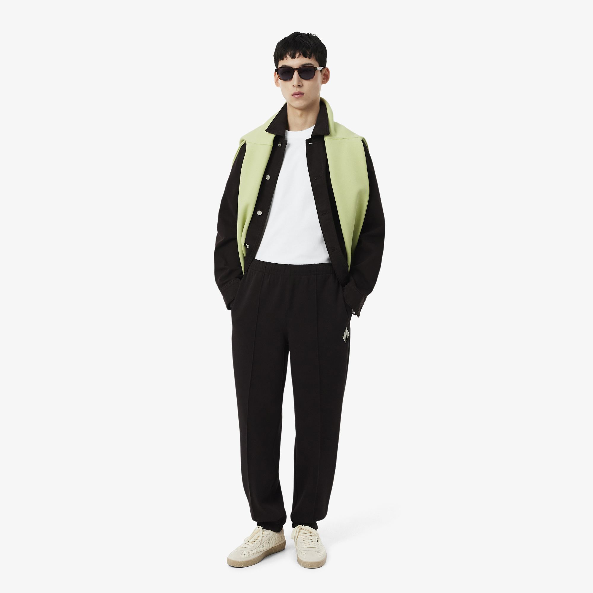 Lacoste Erkek Classic Fit Bisiklet Yaka Baskılı Beyaz T-Shirt görsel 8