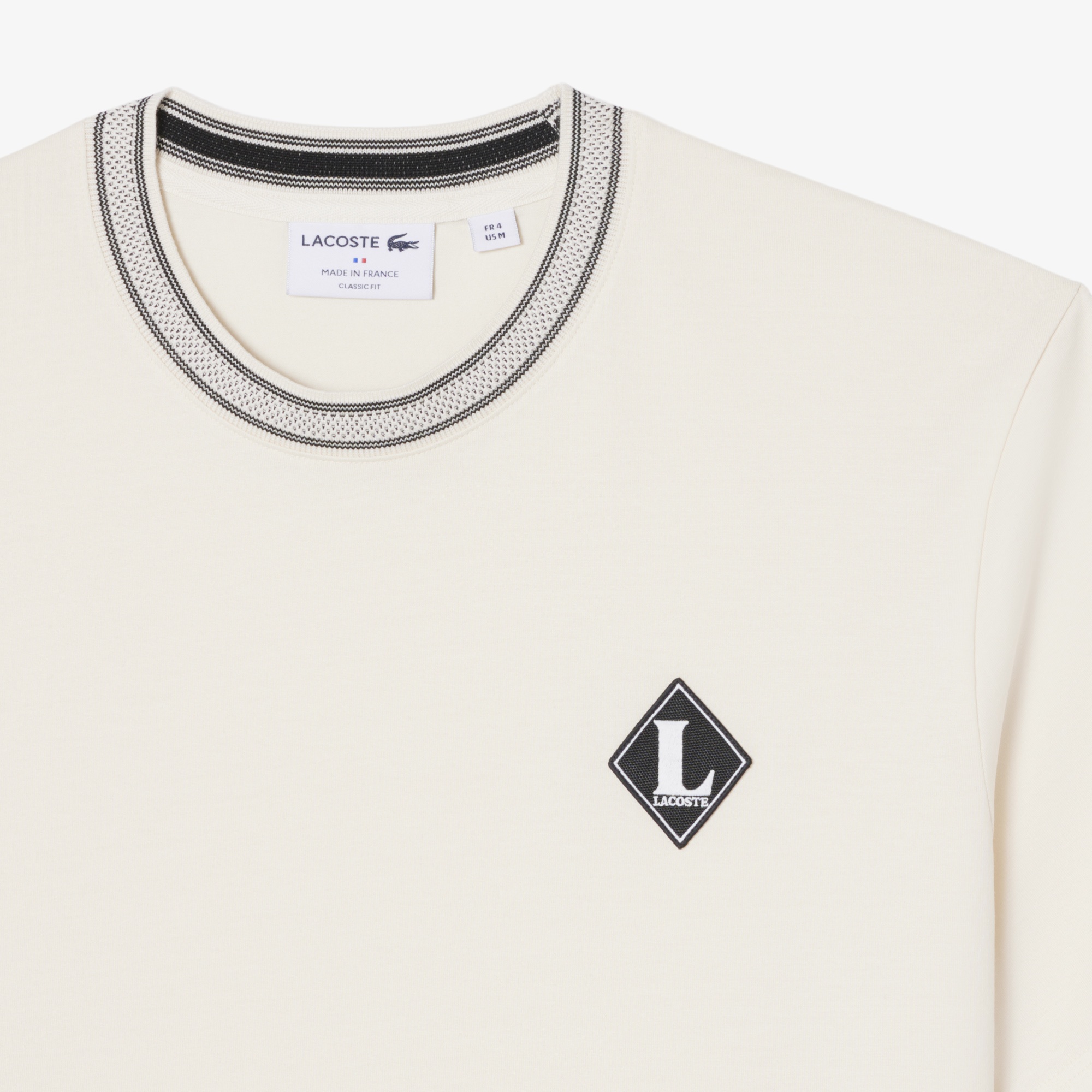 Erkek Classic Fit Bisiklet Yaka Krem T-Shirt