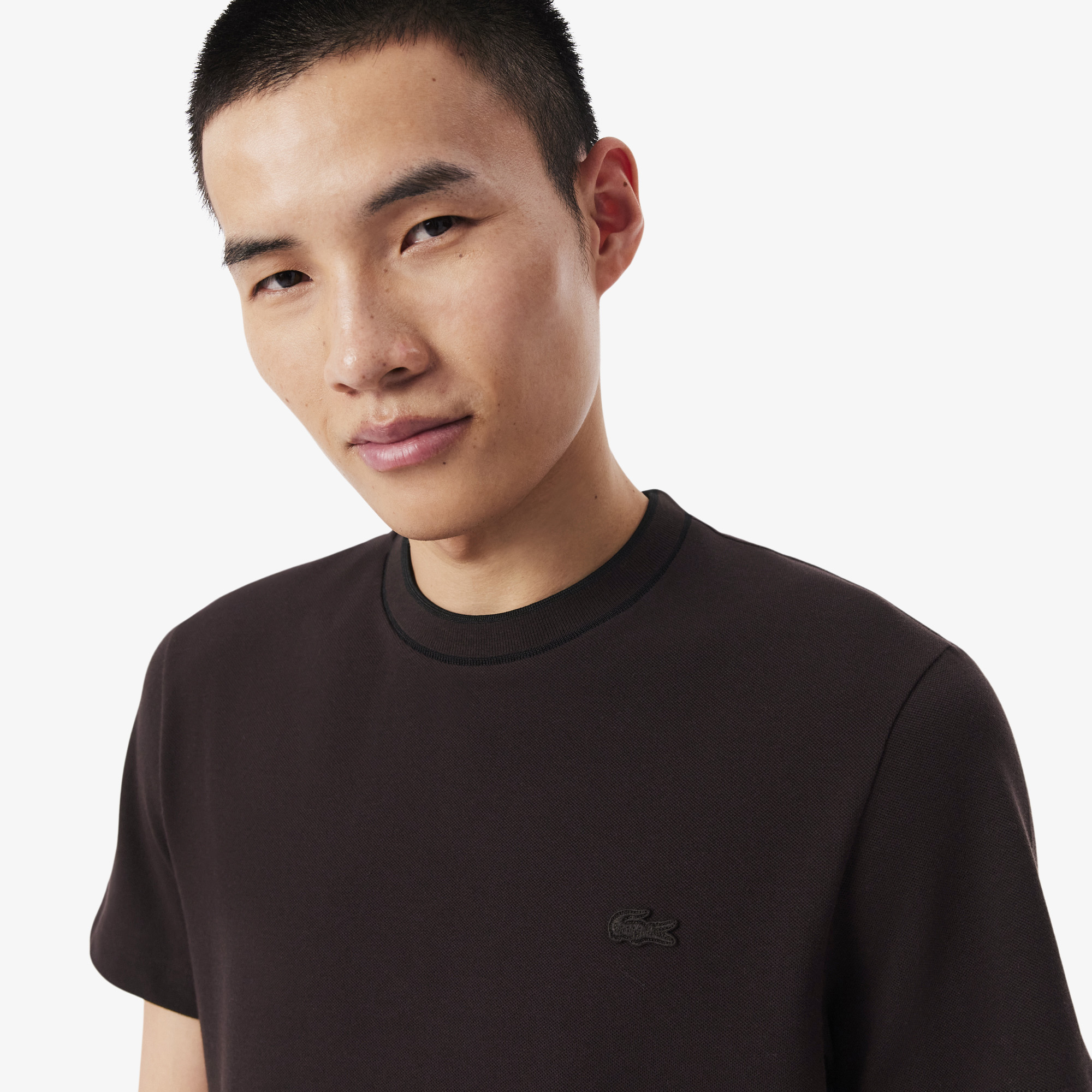 Lacoste Erkek Regular Fit Bisiklet Yaka Kahverengi T-Shirt görsel 2