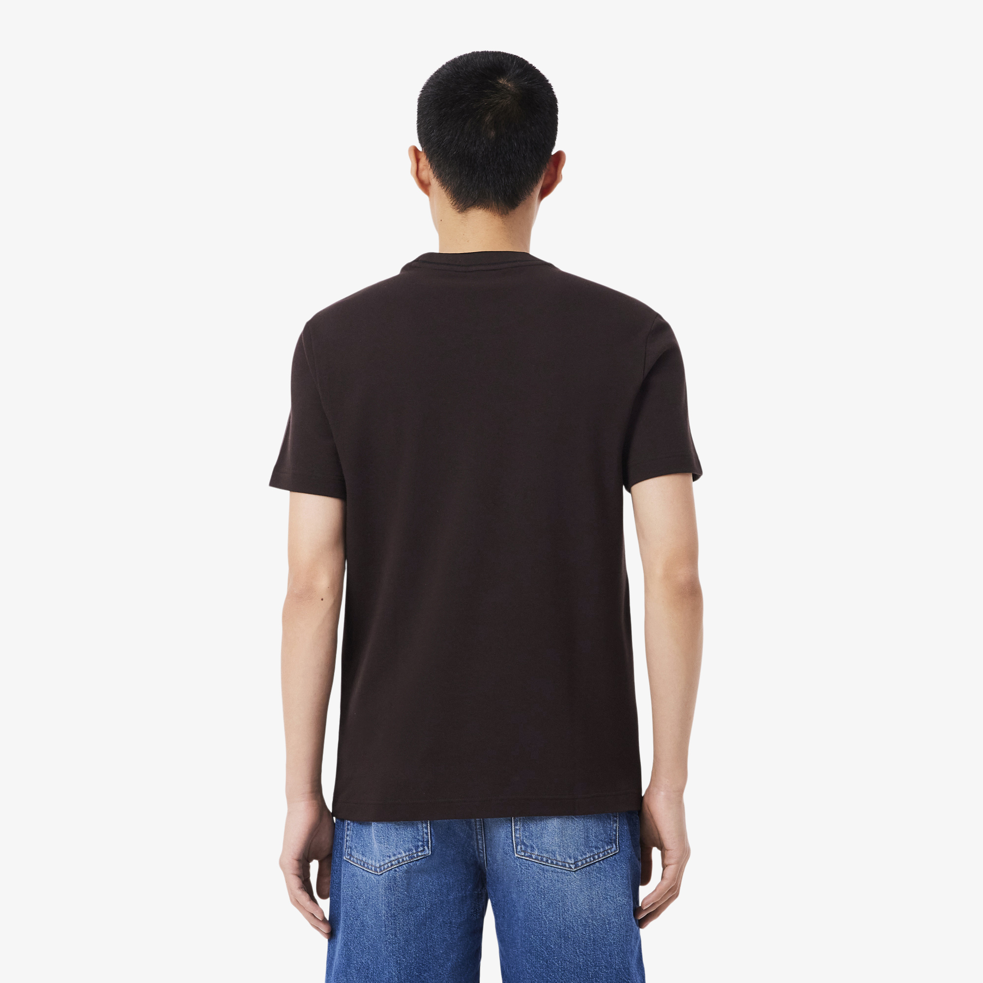 Lacoste Erkek Regular Fit Bisiklet Yaka Kahverengi T-Shirt görsel 3