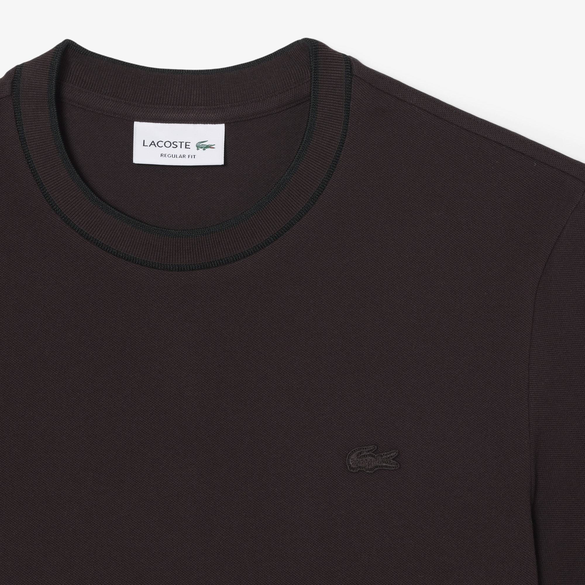 Lacoste Erkek Regular Fit Bisiklet Yaka Kahverengi T-Shirt görsel 5