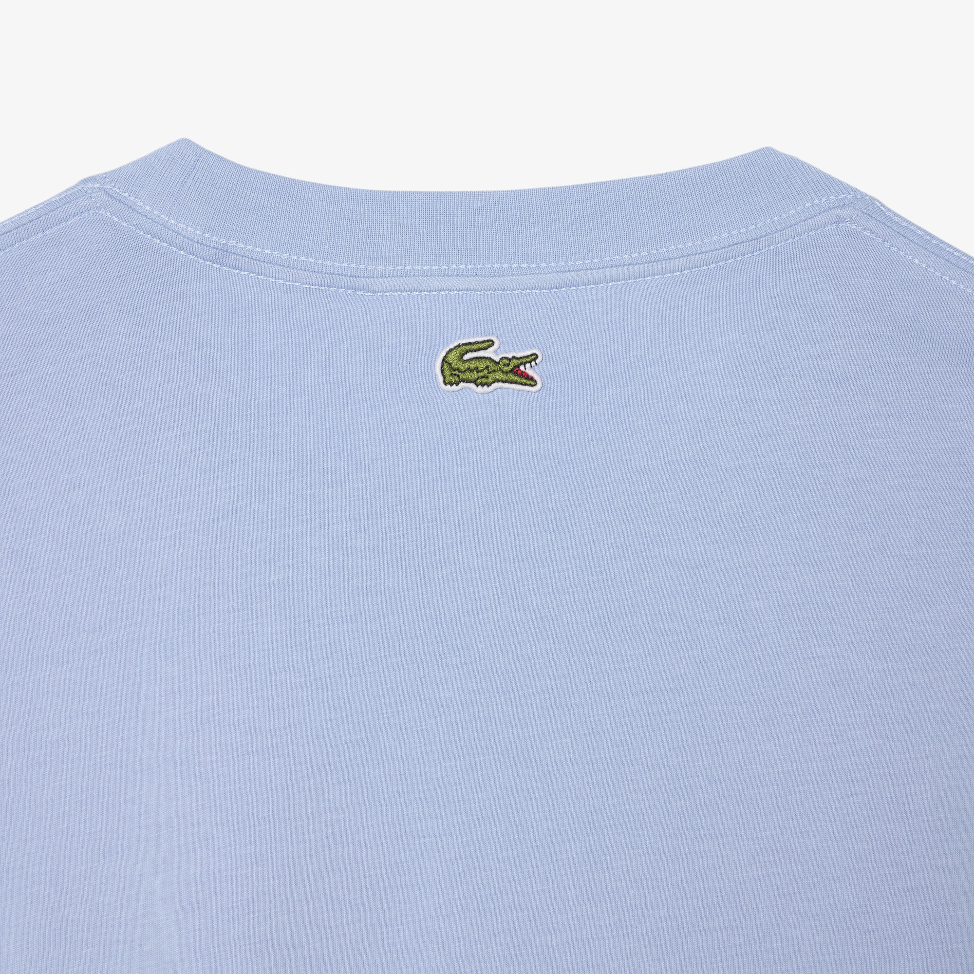Lacoste Erkek Classic Fit Bisiklet Yaka Baskılı Mavi T-Shirt görsel 7