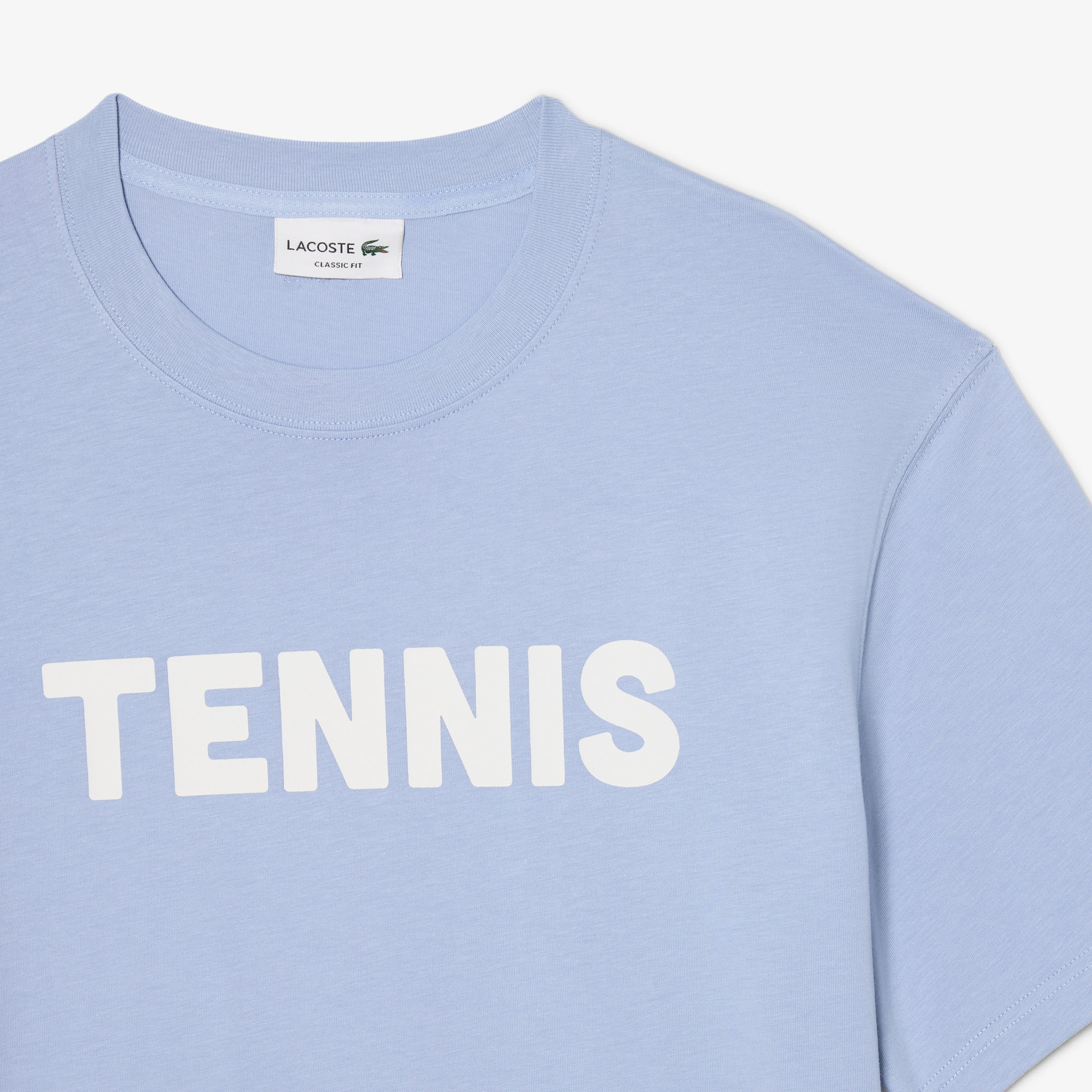 Erkek Classic Fit Bisiklet Yaka Baskılı Mavi T-Shirt