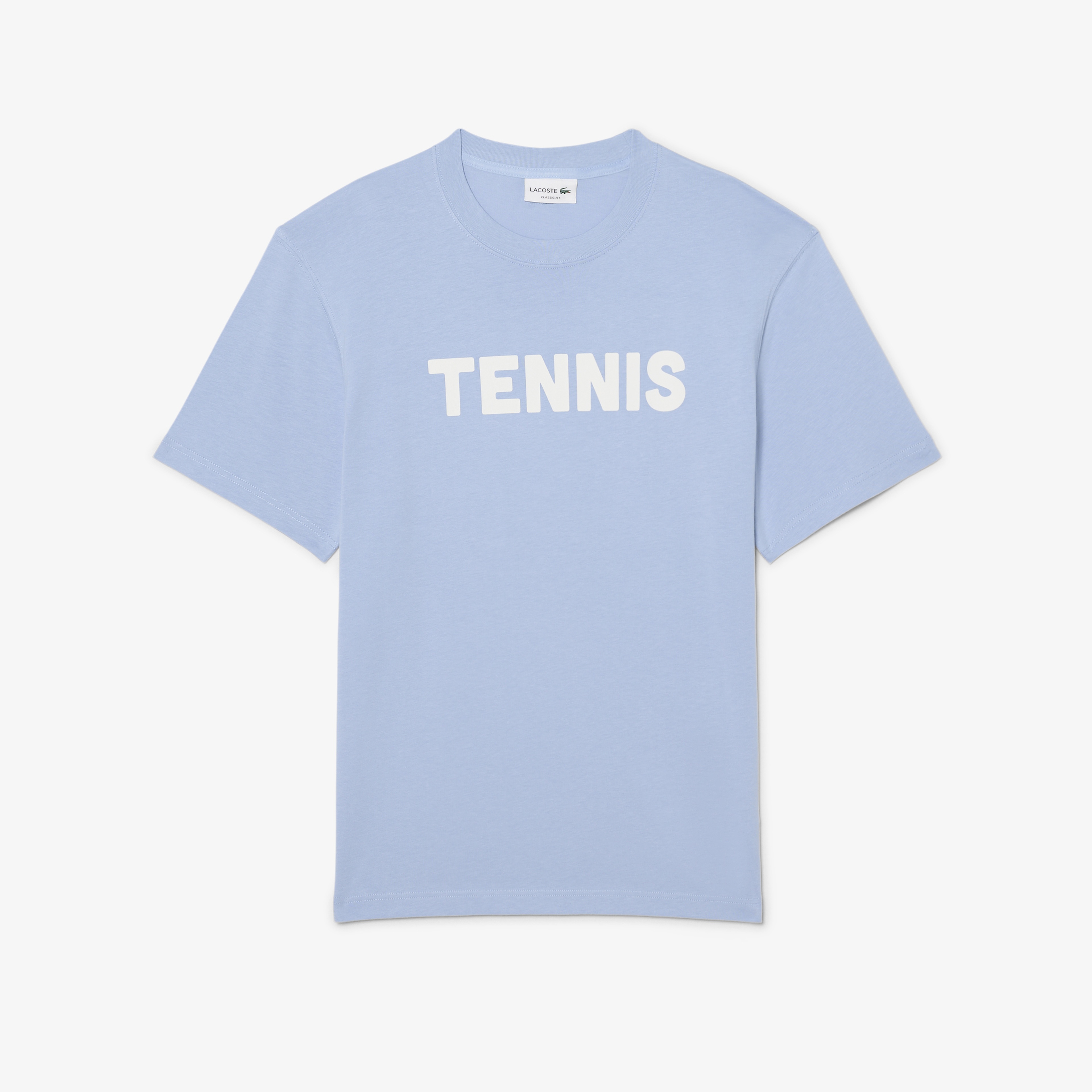 Erkek Classic Fit Bisiklet Yaka Baskılı Mavi T-Shirt