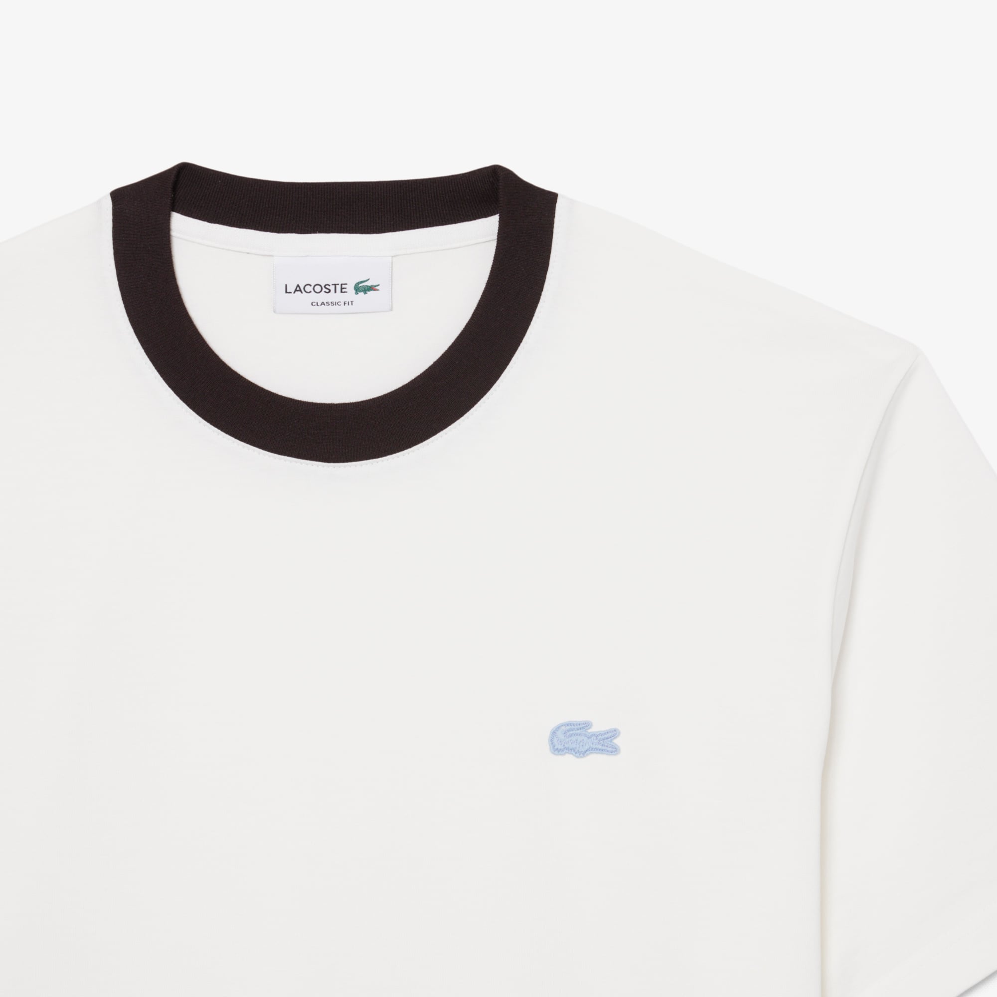 Lacoste Erkek Classic Fit Bisiklet Yaka Beyaz T-Shirt görsel 6