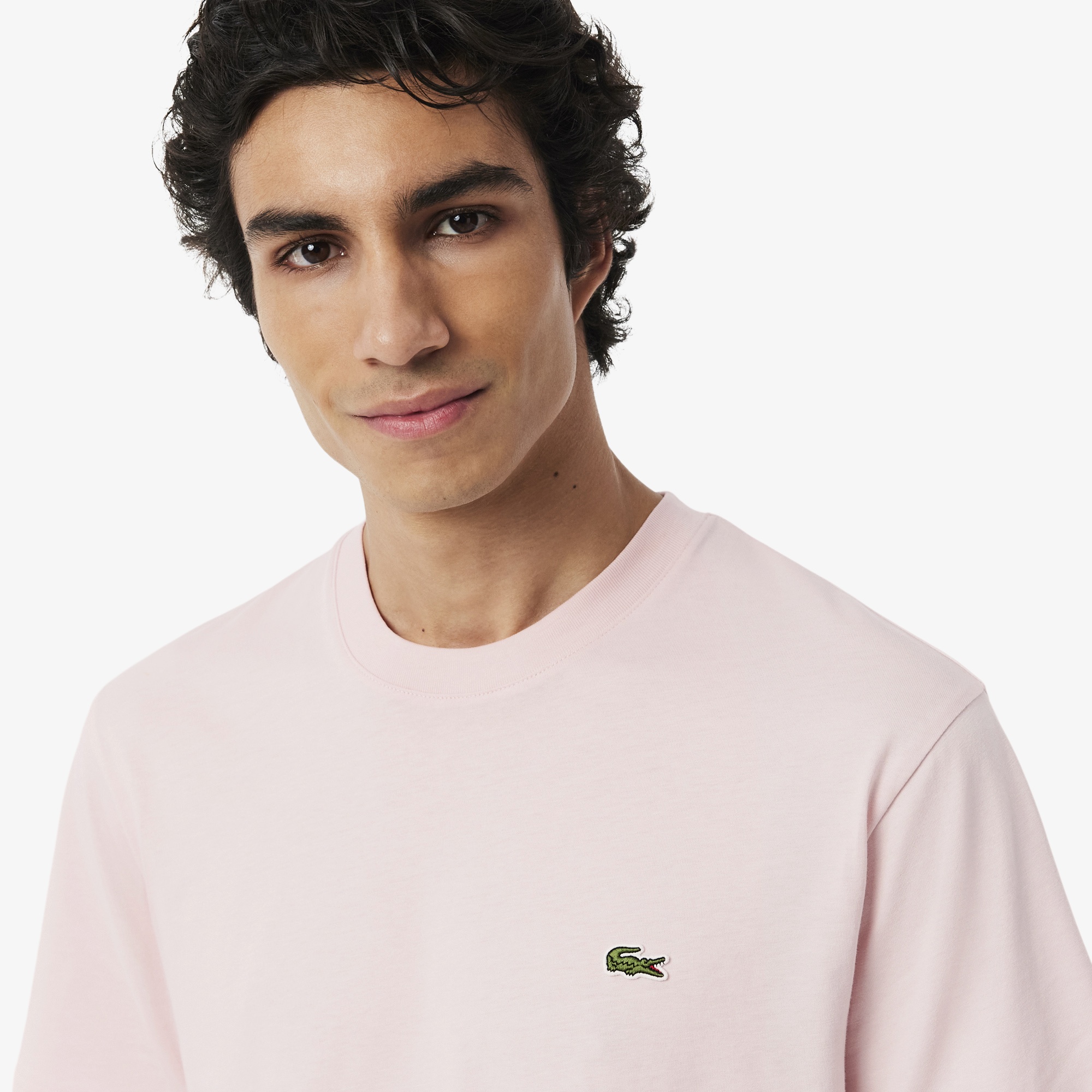 Erkek Classic Fit Bisiklet Yaka Pembe T-Shirt