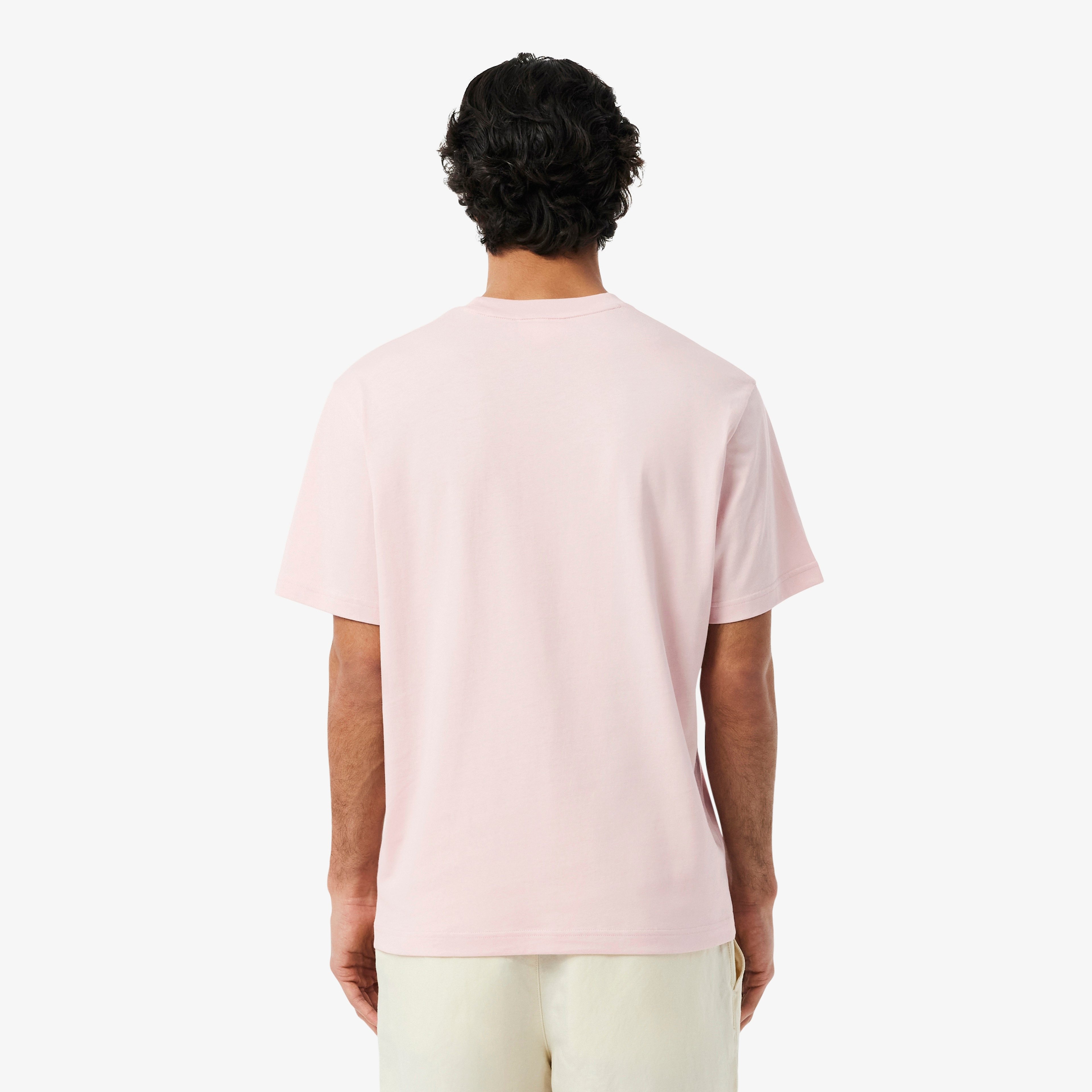 Erkek Classic Fit Bisiklet Yaka Pembe T-Shirt