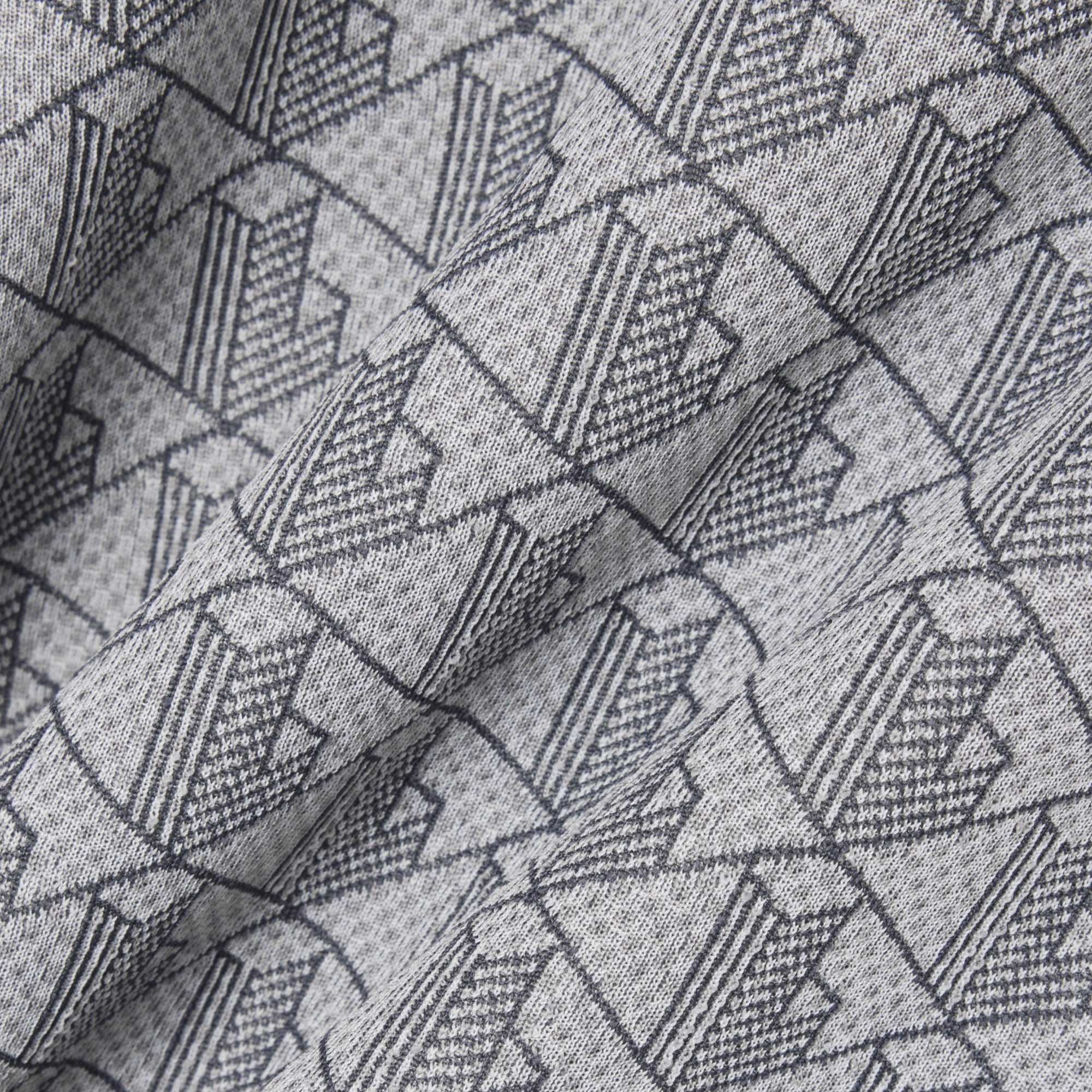 Erkek Classic Fit Bisiklet Yaka Monogram Gri T-Shirt