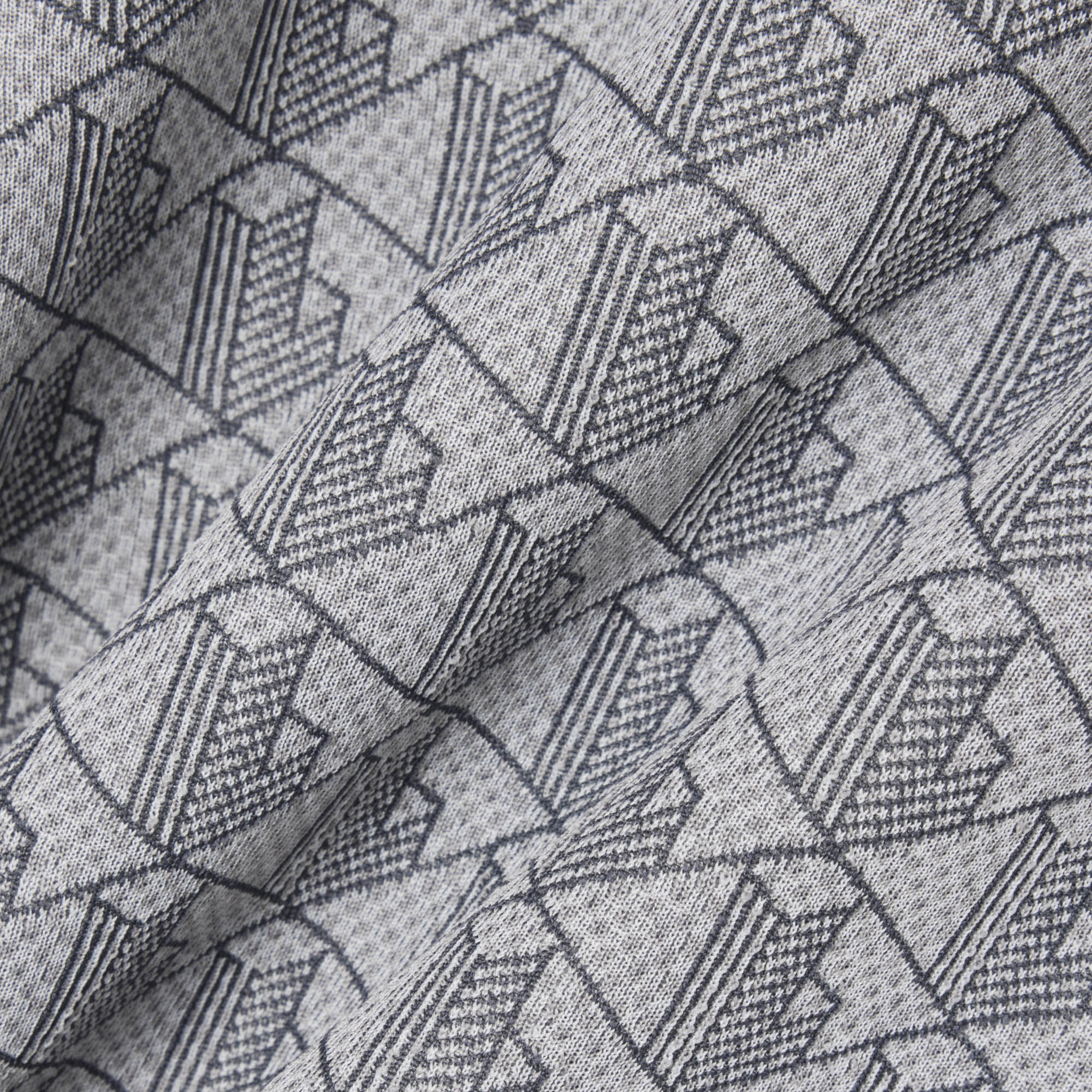 Erkek Classic Fit Bisiklet Yaka Monogram Gri T-Shirt