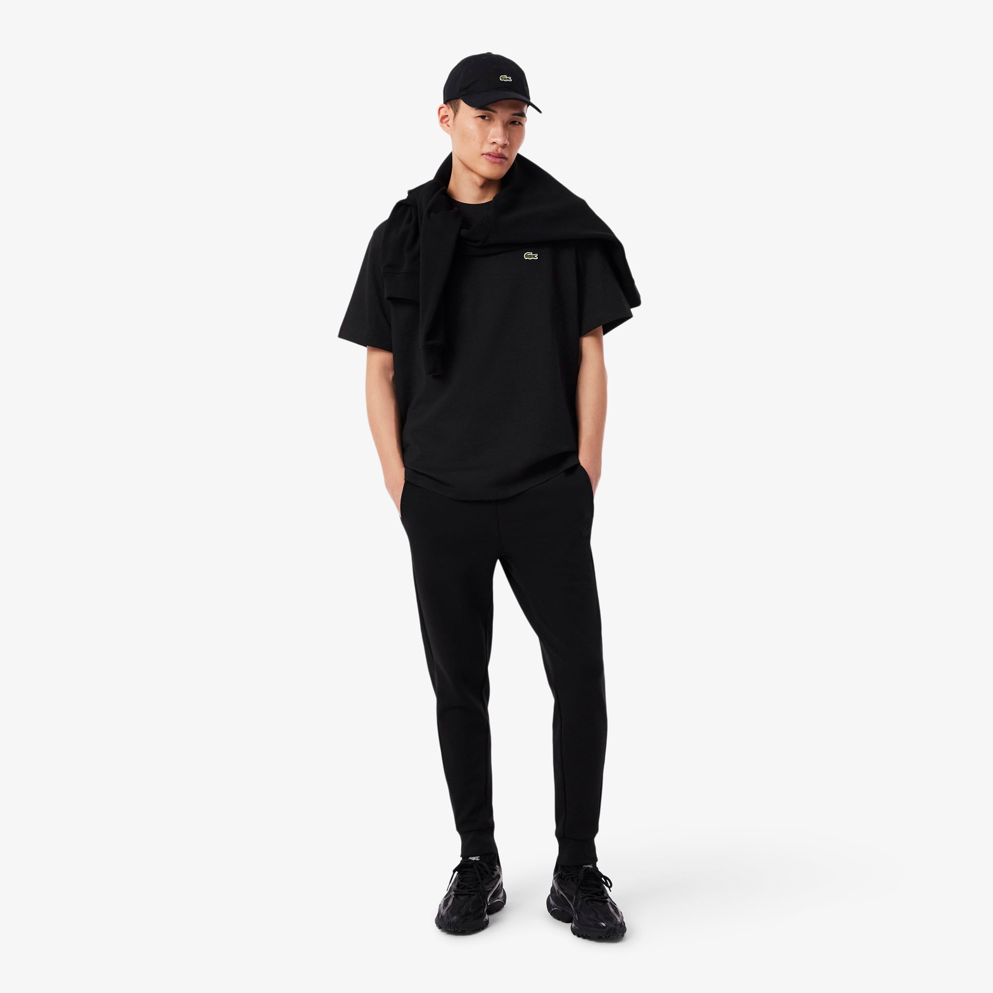 Lacoste Erkek Relaxed Fit Bisiklet Yaka Siyah T-Shirt görsel 7