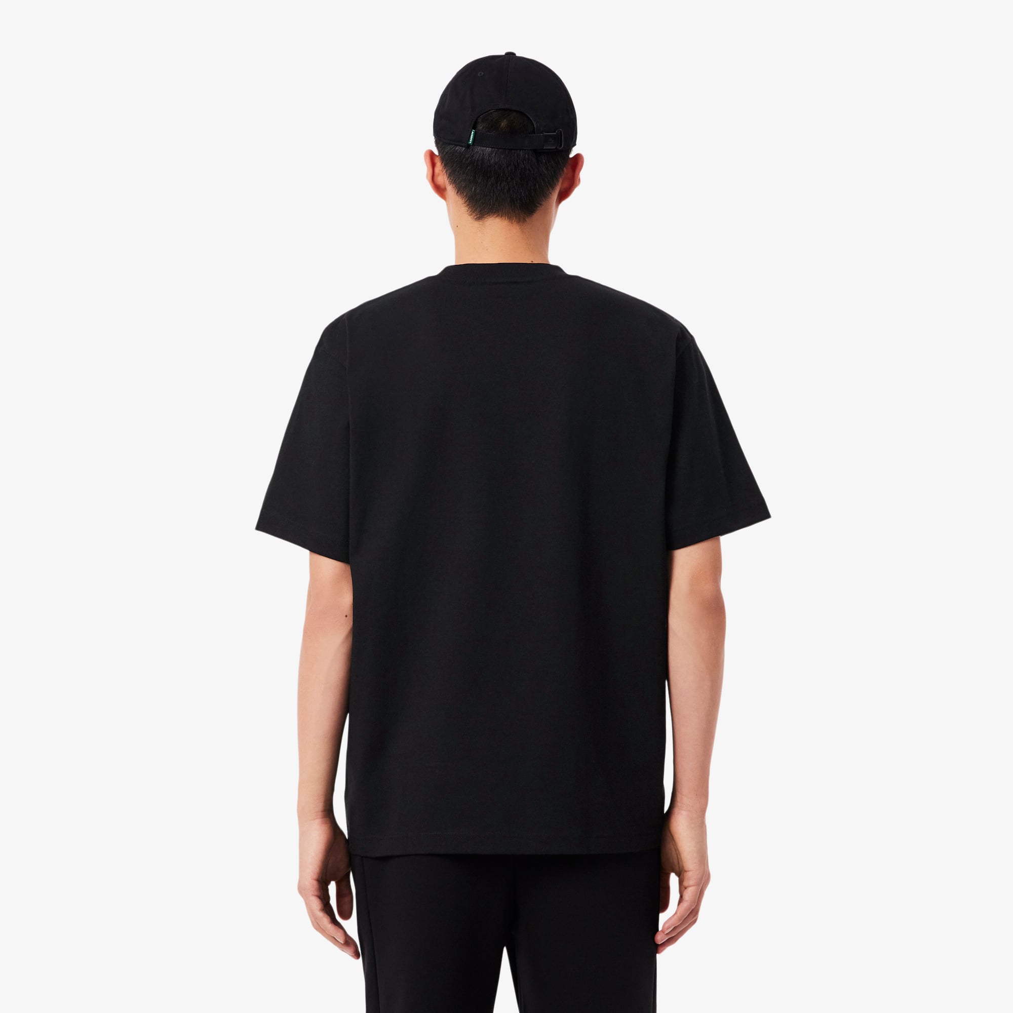 Lacoste Erkek Relaxed Fit Bisiklet Yaka Siyah T-Shirt görsel 3