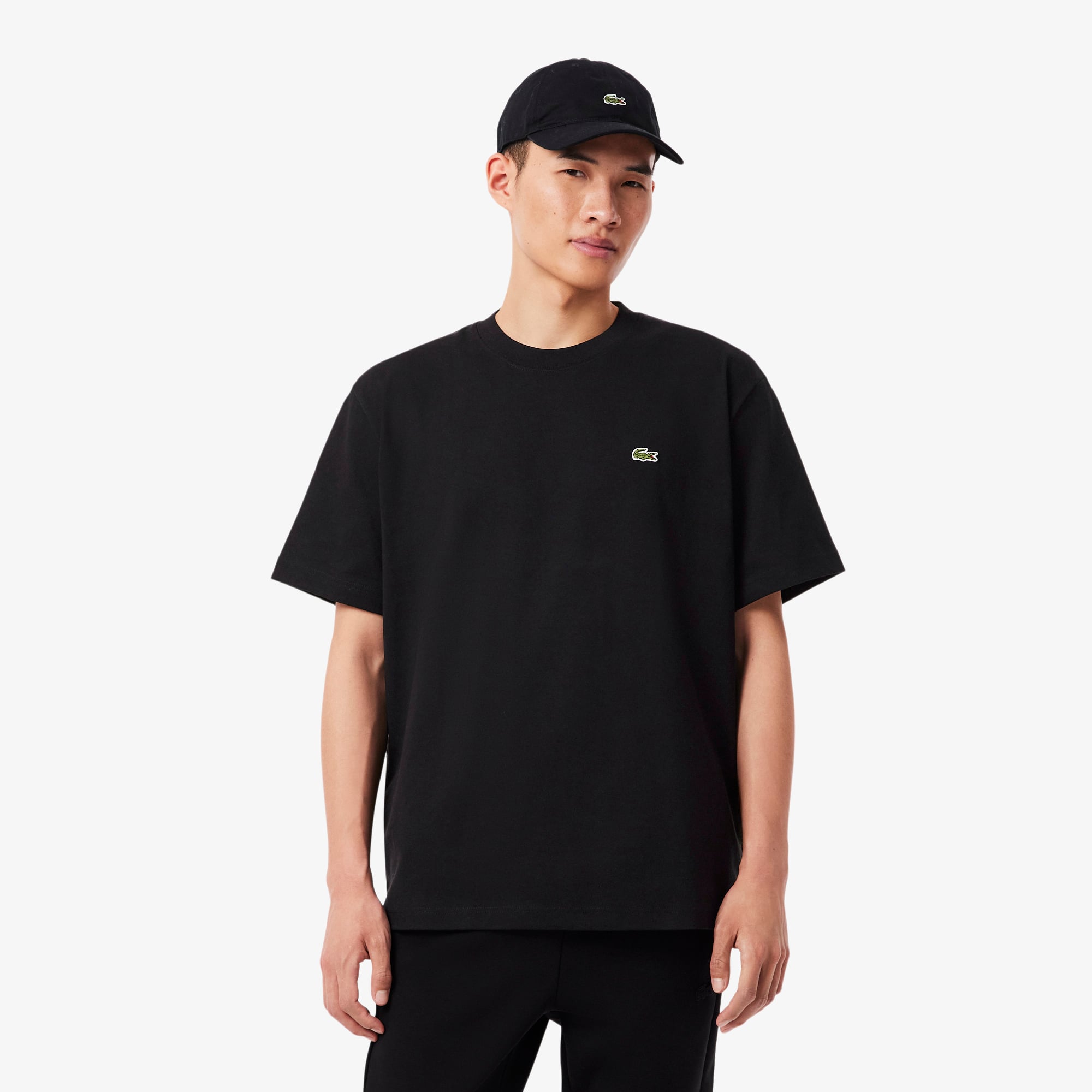 Lacoste Erkek Relaxed Fit Bisiklet Yaka Siyah T-Shirt